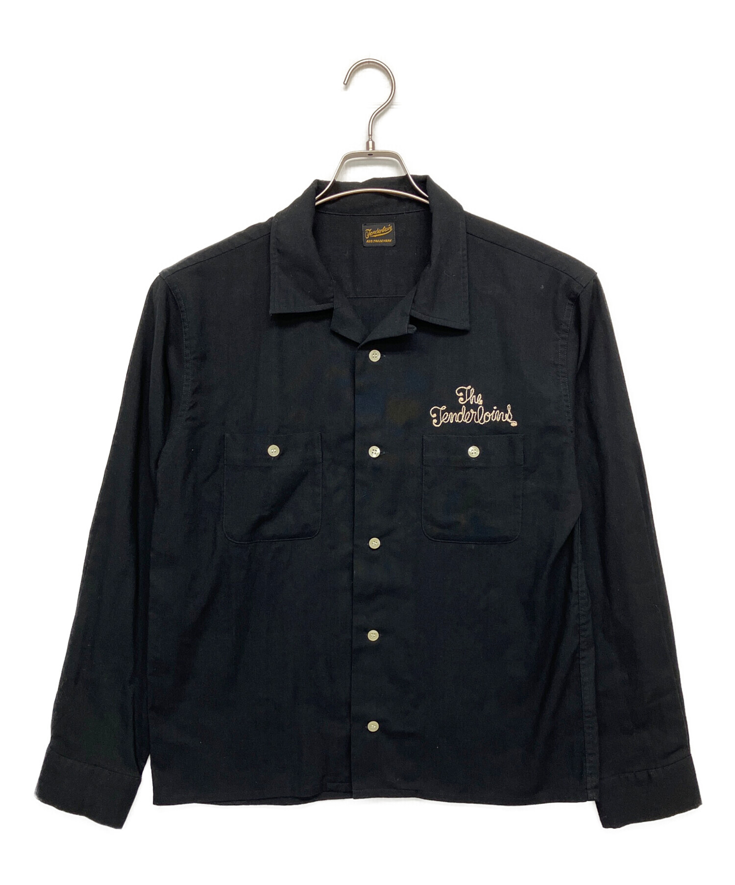 TENDERLOINテンダーロイン　トライアングルシャツ紺黒L 中古・古着通販】TENDERLOIN (テンダーロイン) 長袖シャツ ブラック