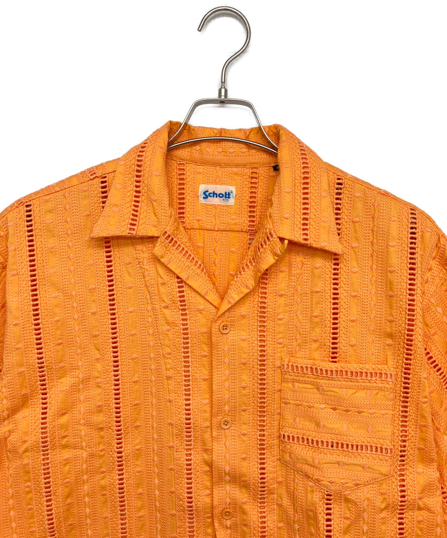 中古・古着通販】Schott (ショット) 半袖シャツ オレンジ サイズ:XL