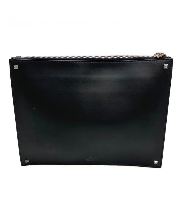 中古・古着通販】VALENTINO (ヴァレンティノ) クラッチバッグ ブラック