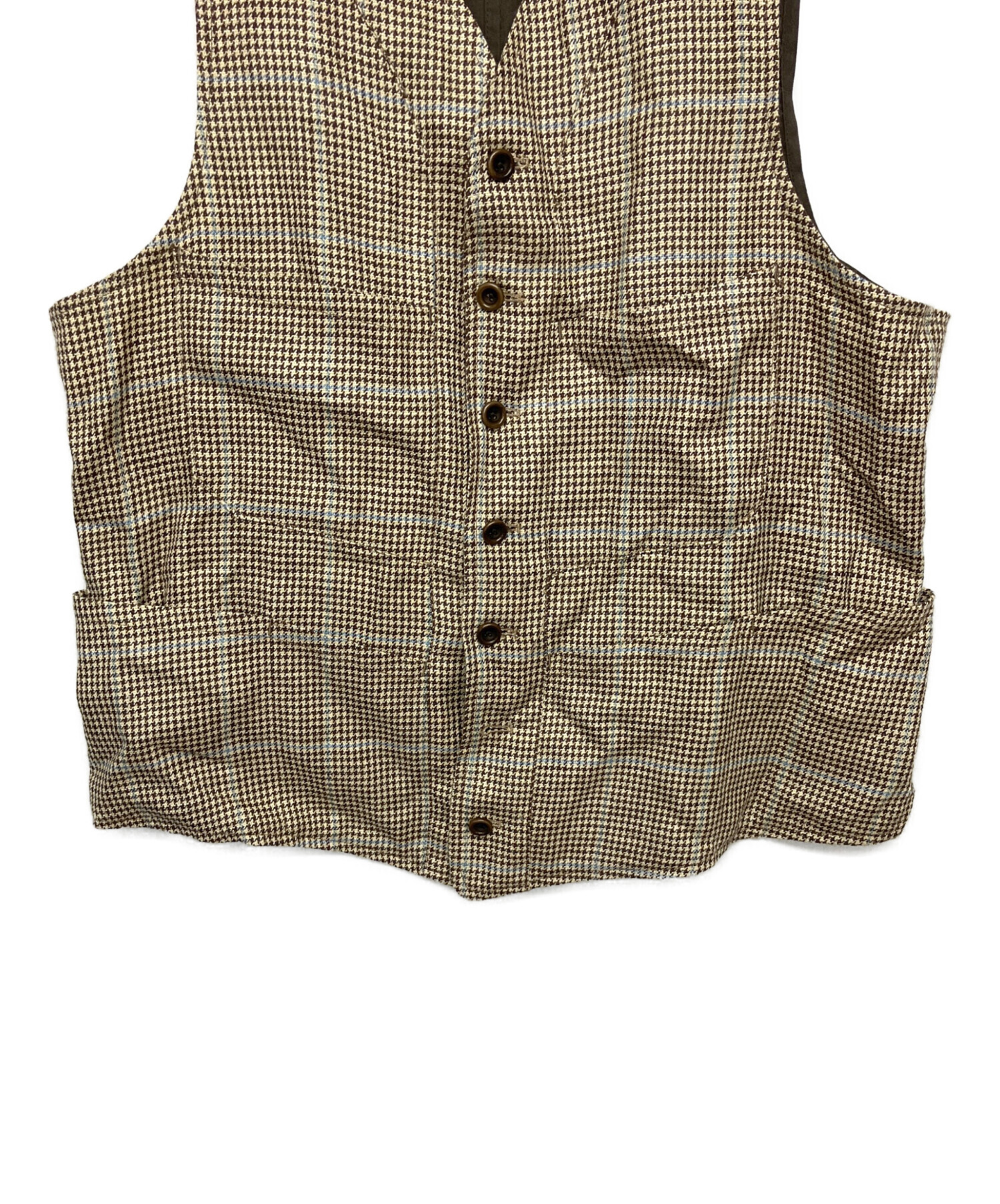 ANATOMICA アナトミカ ベスト ジレ ストライプ柄 XS フランス製 中古・古着通販】ANATOMICA (アナトミカ) ベスト アイボリー×ブラウン