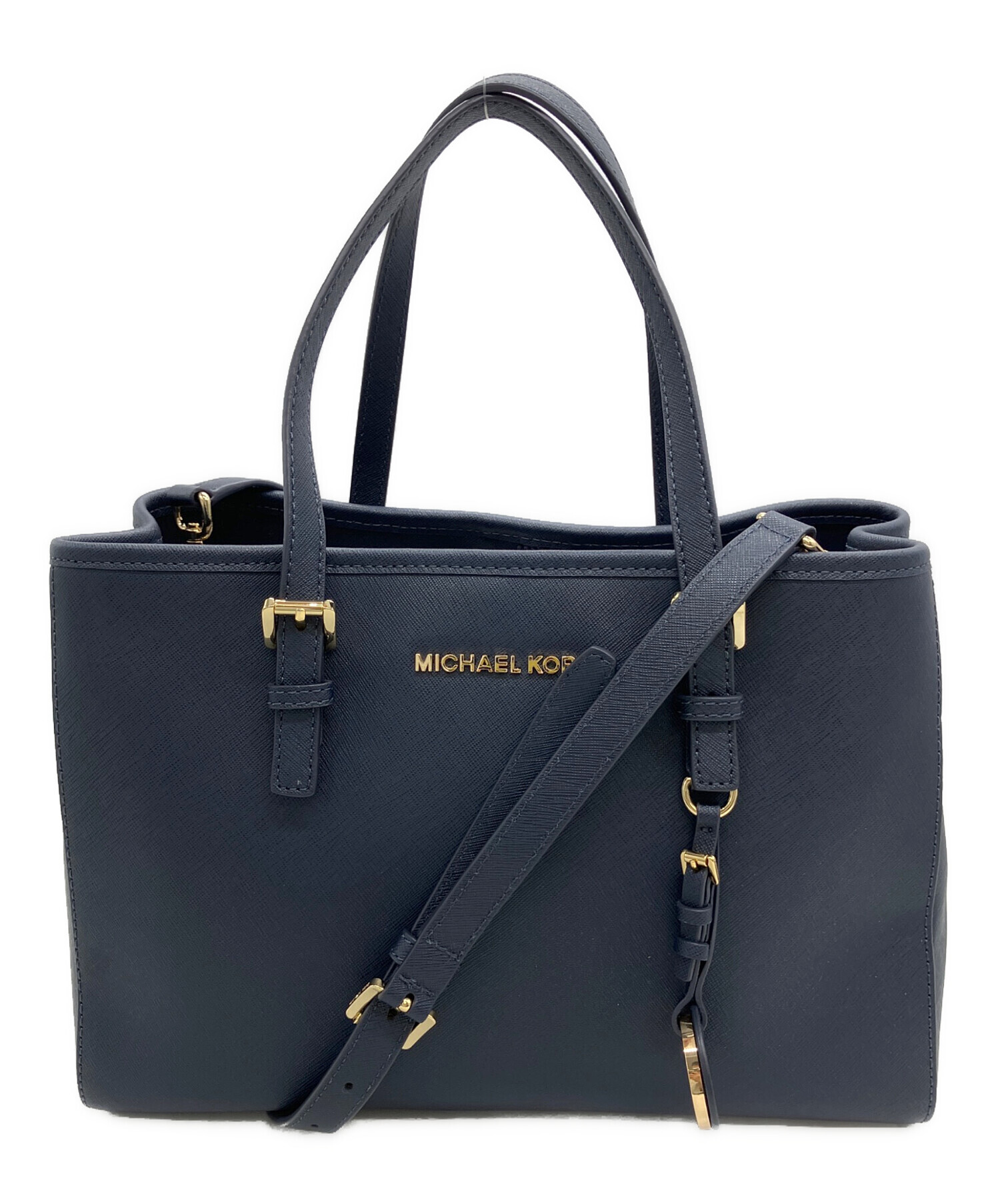未使用級 マイケルコース 2way ビジネスバッグ キャリー対応 レザー ブルー 中古・古着通販】MICHAEL KORS (マイケルコース) 2WAYバッグ ネイビー