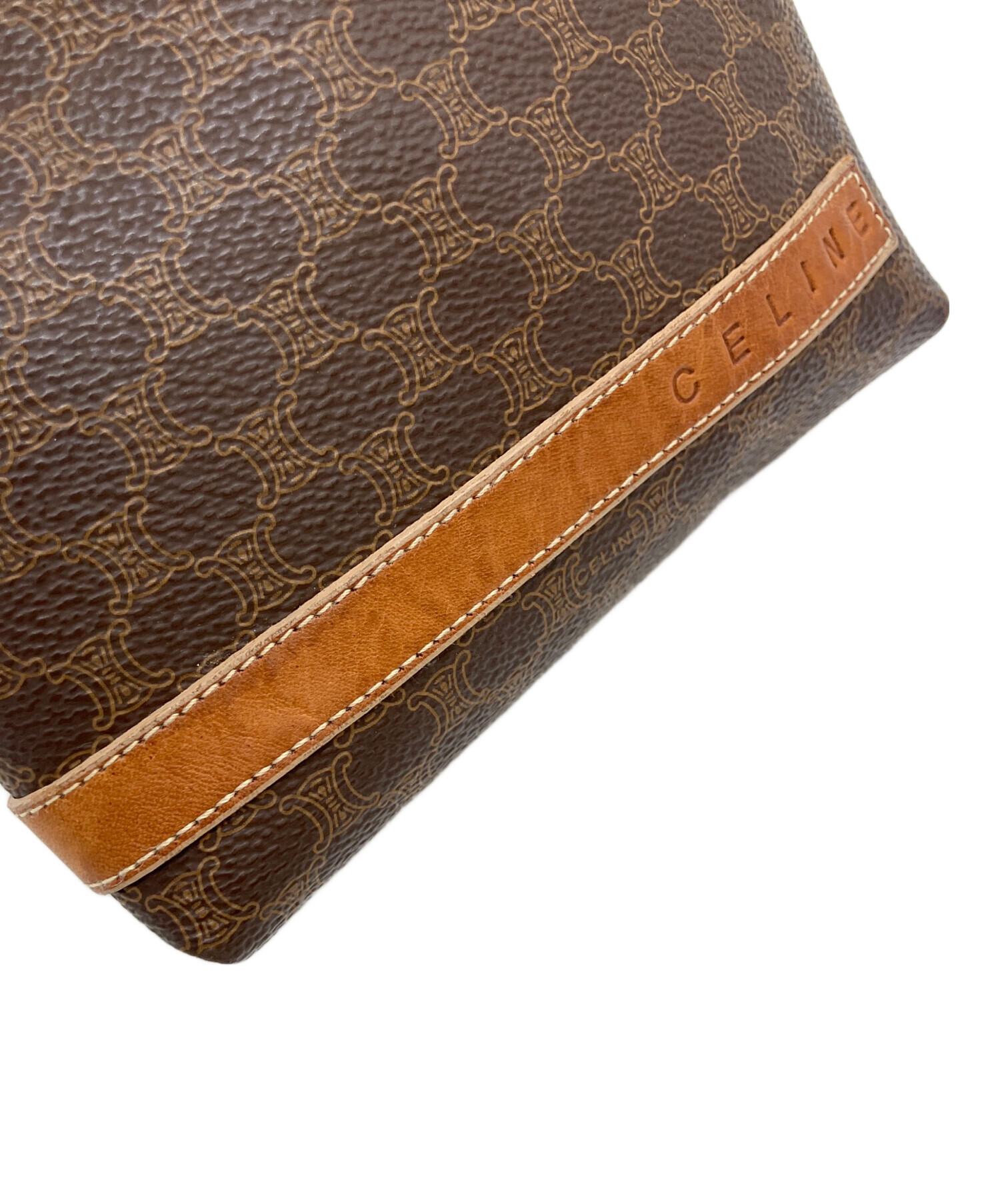 中古・古着通販】CELINE (セリーヌ) マカダム ポーチ ブラウン