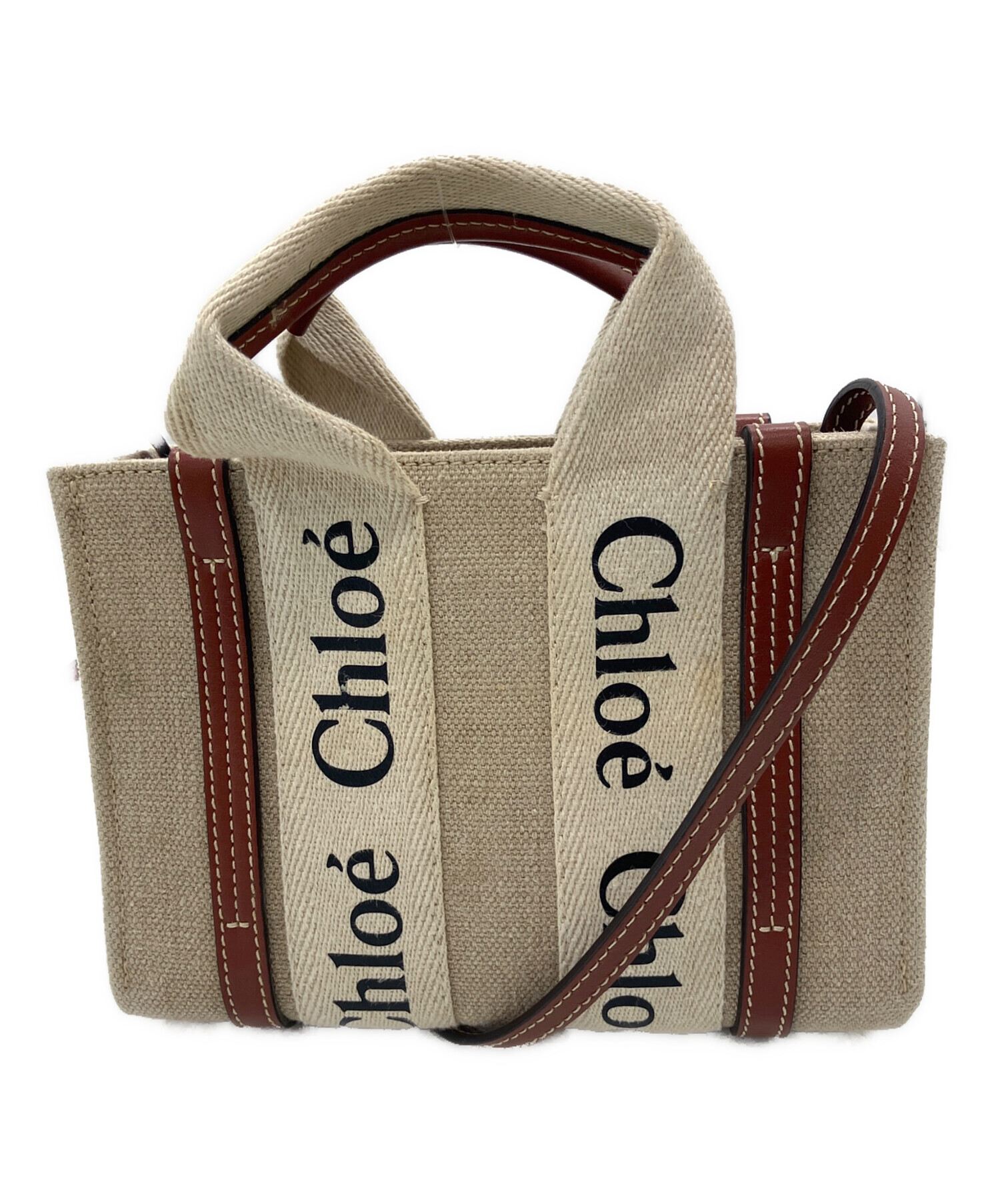 中古・古着通販】Chloe (クロエ) WOODYスモールトートバッグ ブラウン
