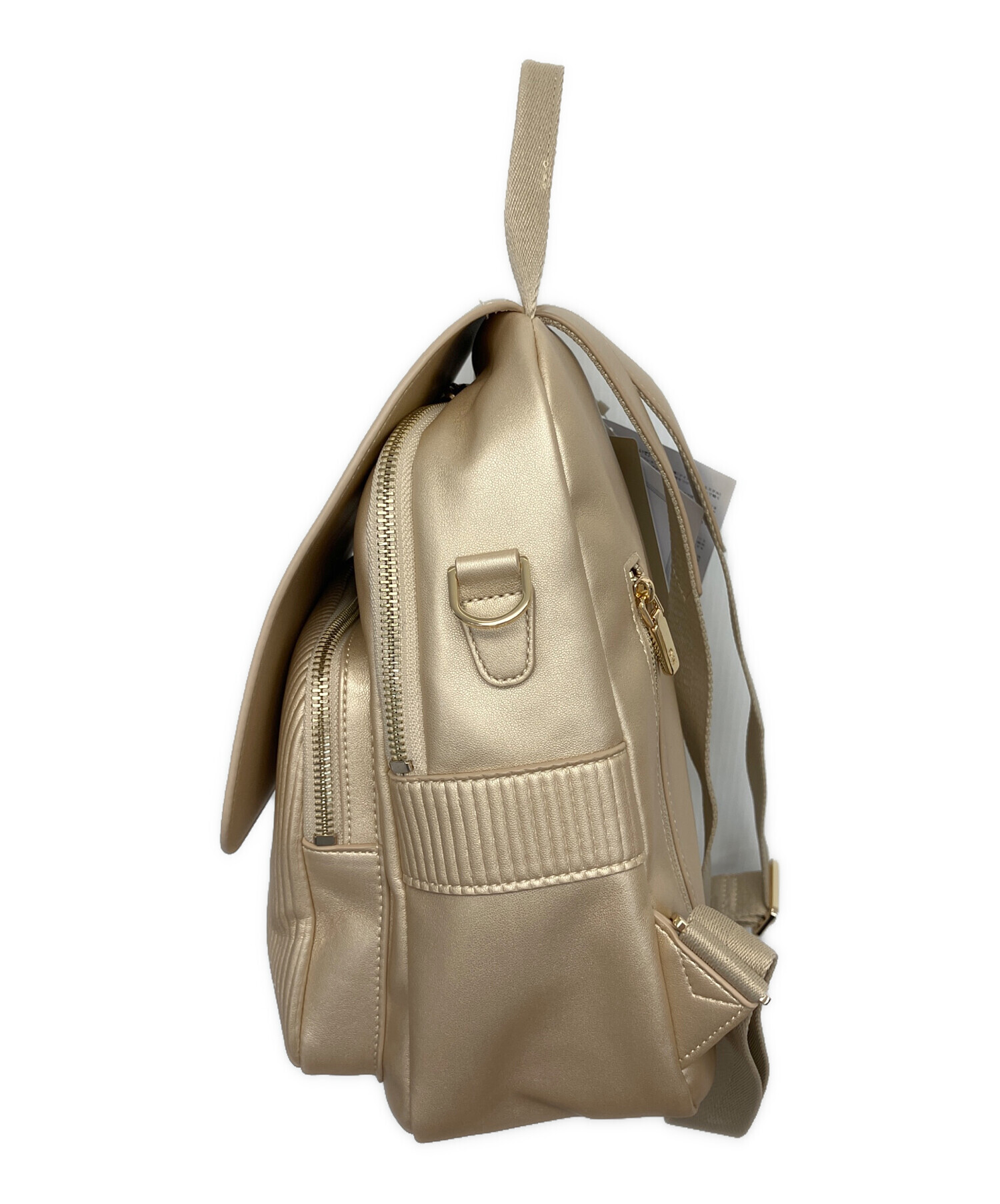 新品 未使用 MUスポーツ デュアルレザービジューロイヤルバックパック ベージュ 中古・古着通販】M U SPORTS (エムユースポーツ) デュアルレザー