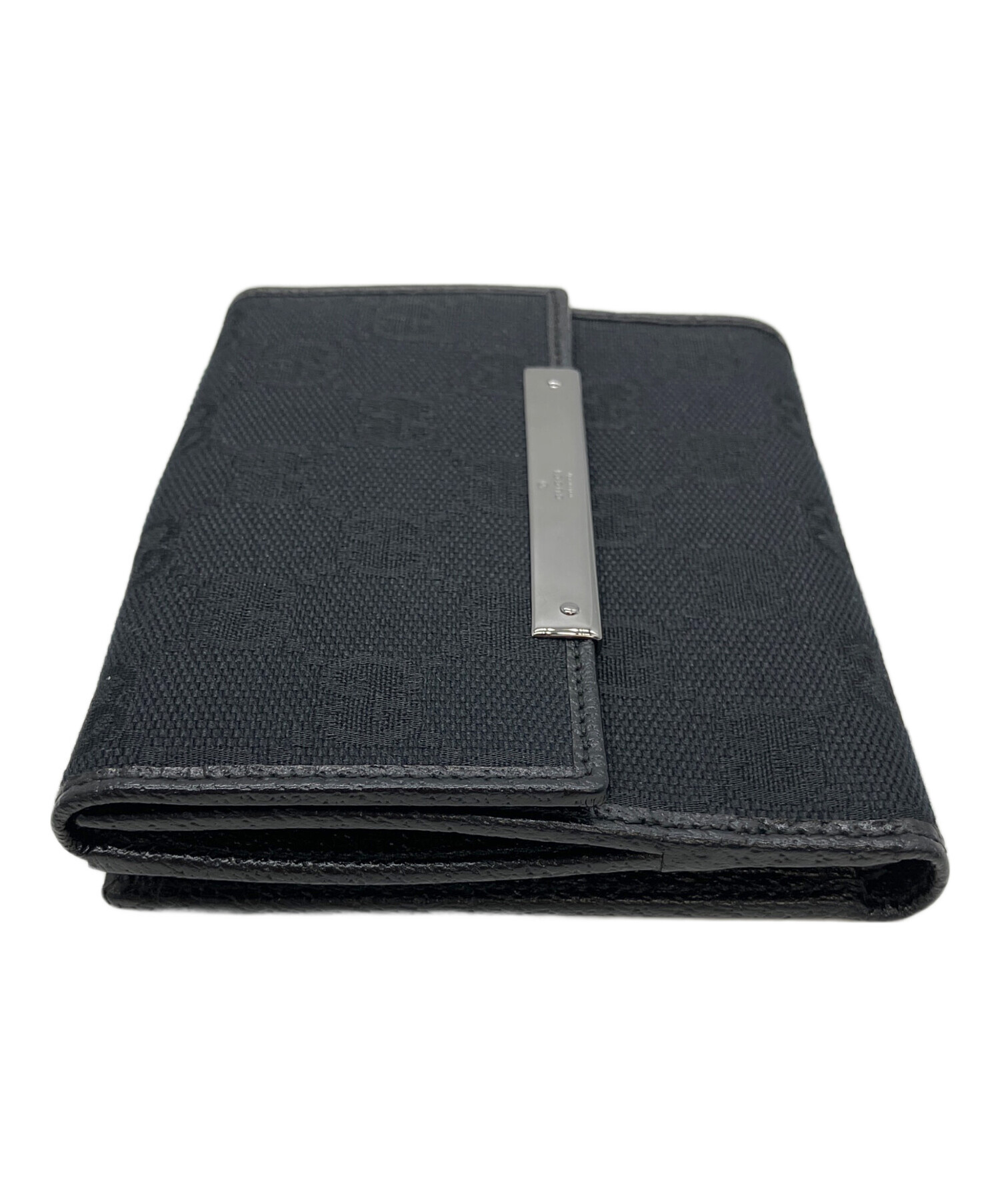 中古・古着通販】GUCCI (グッチ) GG キャンバス 2つ折り財布 ブラック