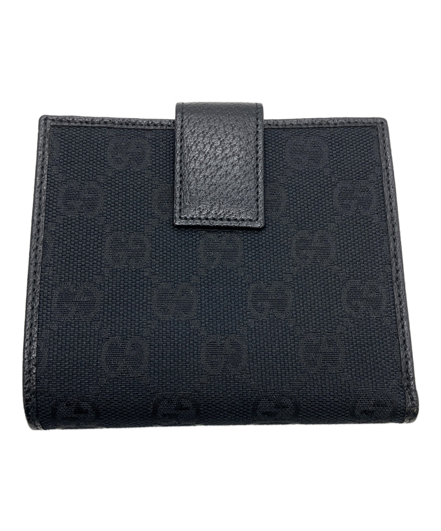 グッチGUCCI 二つ折り財布 GGキャンバス メンズレディース ブラック系 中古・古着通販】GUCCI (グッチ) GG キャンバス 2つ折り財布 ブラック