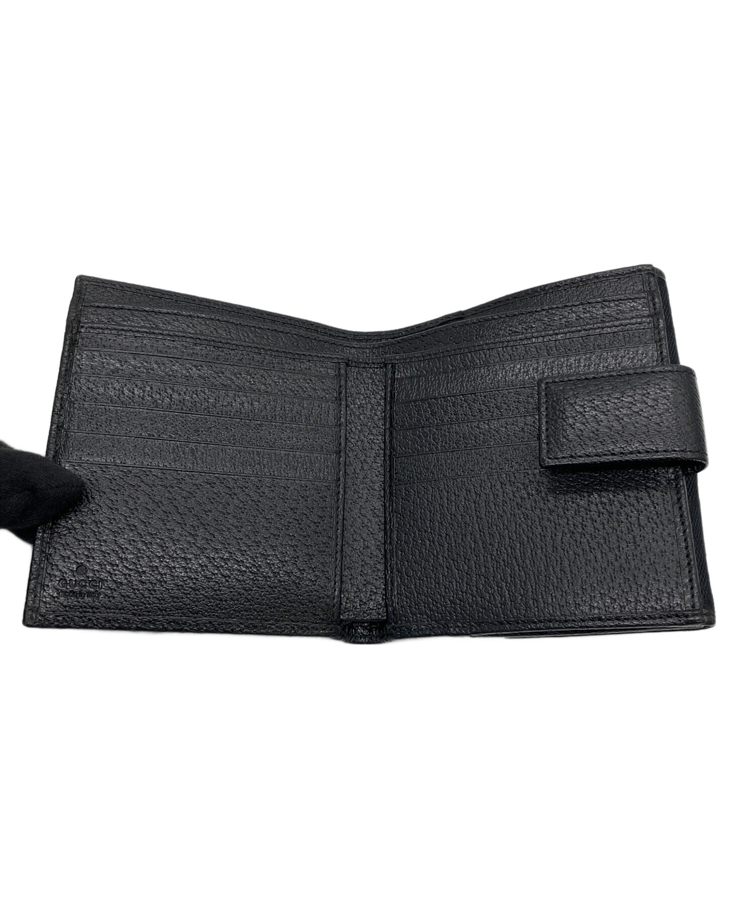 中古・古着通販】GUCCI (グッチ) GG キャンバス 2つ折り財布 ブラック