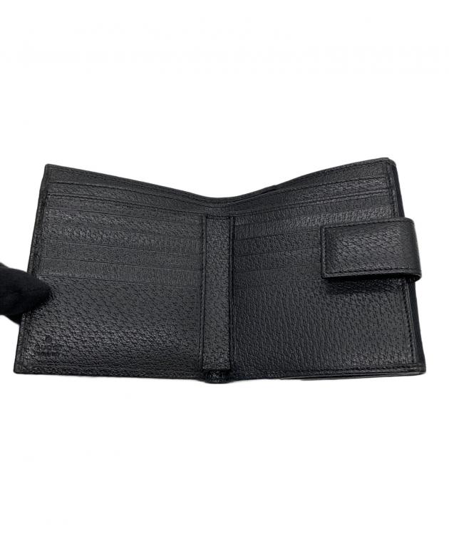 中古・古着通販】GUCCI (グッチ) GG キャンバス 2つ折り財布 ブラック