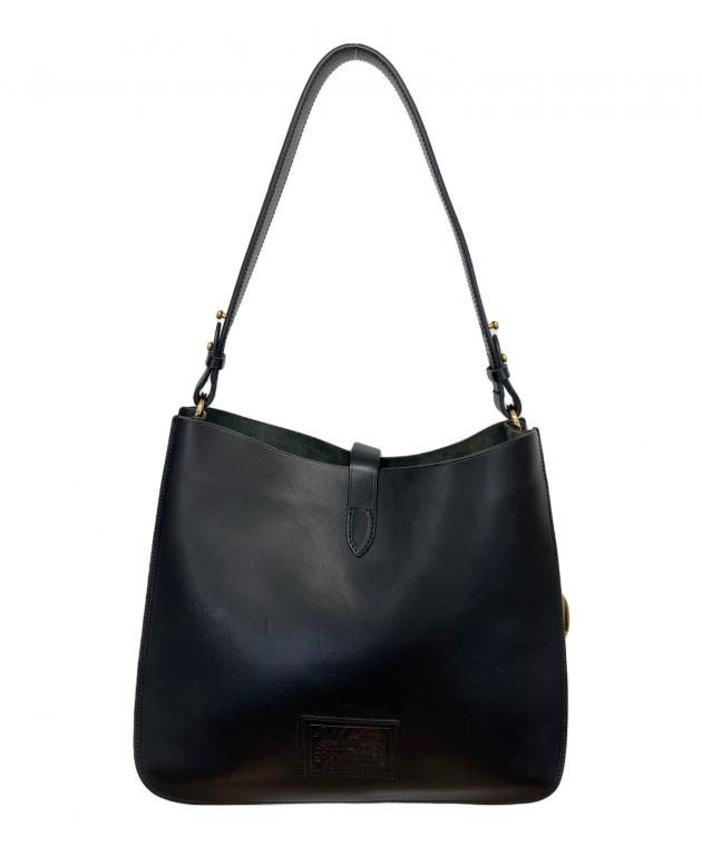 未使用品 完売品 タグ付 ラルフローレン ブラック　ショルダーバッグ レザー 中古・古着通販】POLO RALPH LAUREN (ポロ・ラルフローレン
