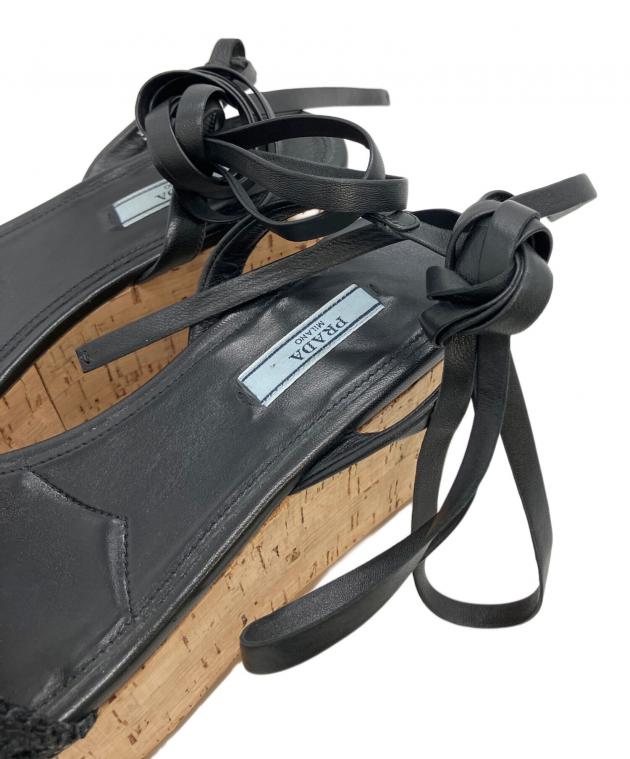 中古・古着通販】PRADA (プラダ) ウェッジソールサンダル ベージュ
