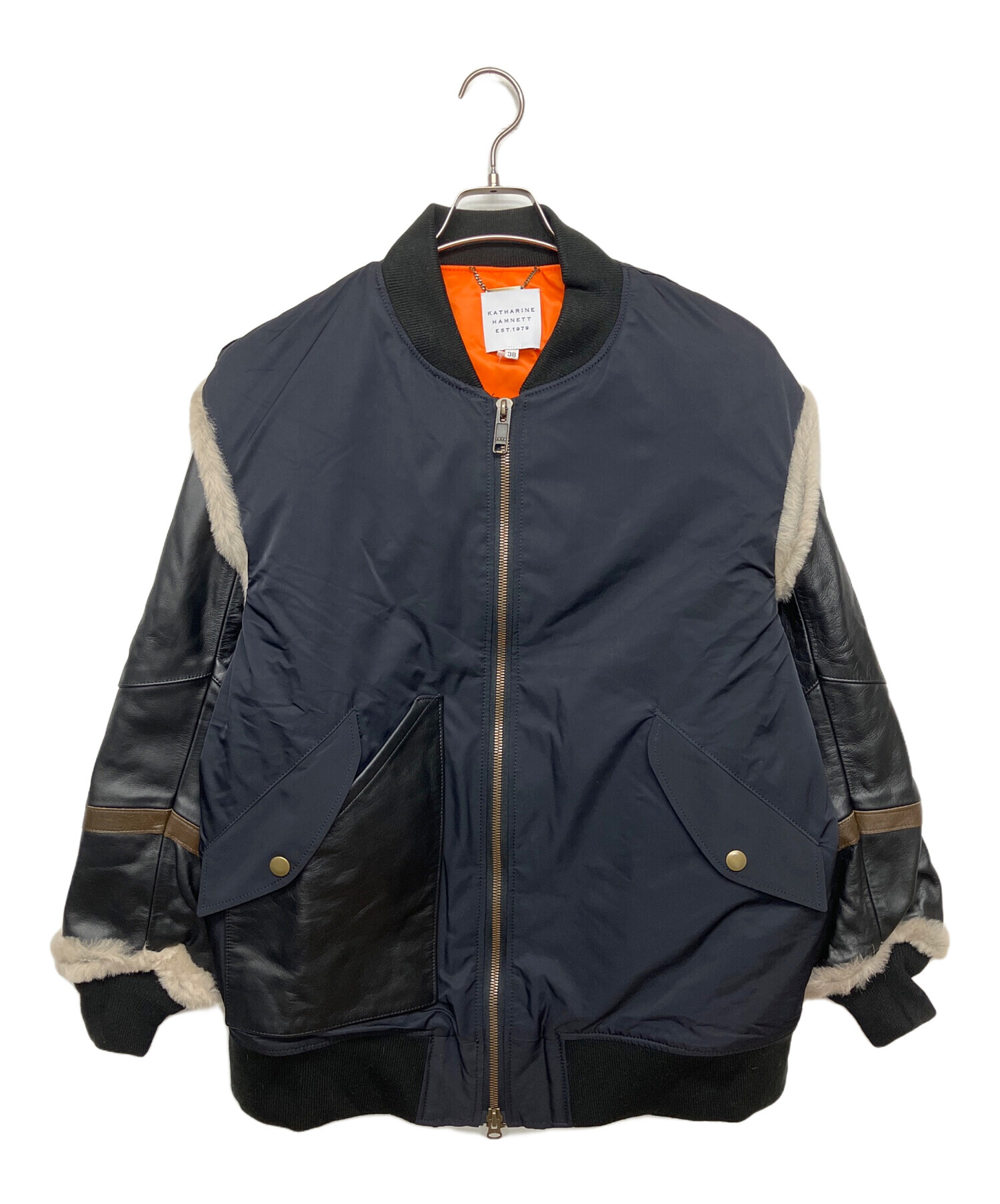 KATHARINE HAMNETT キャサリンハムネット ベルベット ジャケット 中古・古着通販】KATHARINE HAMNETT (キャサリンハムネット) レザー