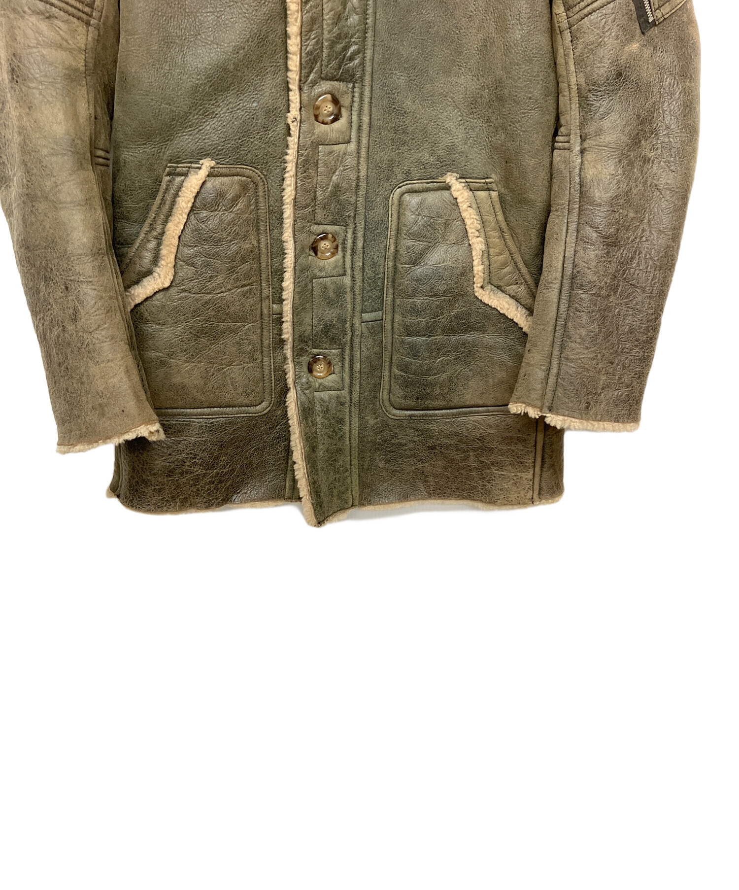 DIESEL　ムートンジャケット 中古・古着通販】DIESEL (ディーゼル) ムートンジャケット ブラウン