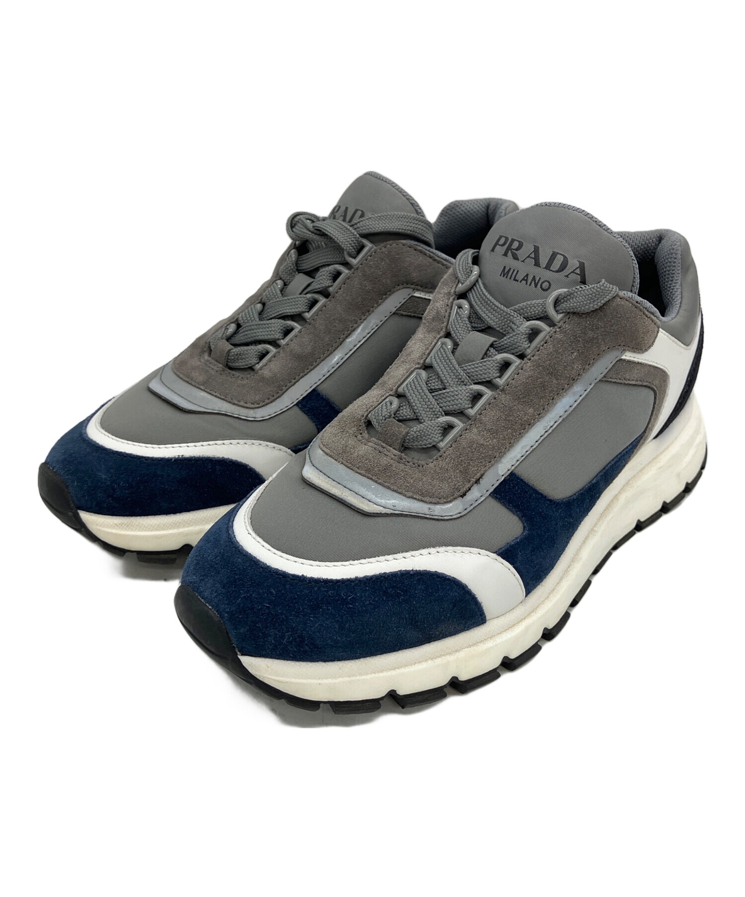 中古・古着通販】PRADA (プラダ) 4E3482 スニーカー グレー サイズ:38