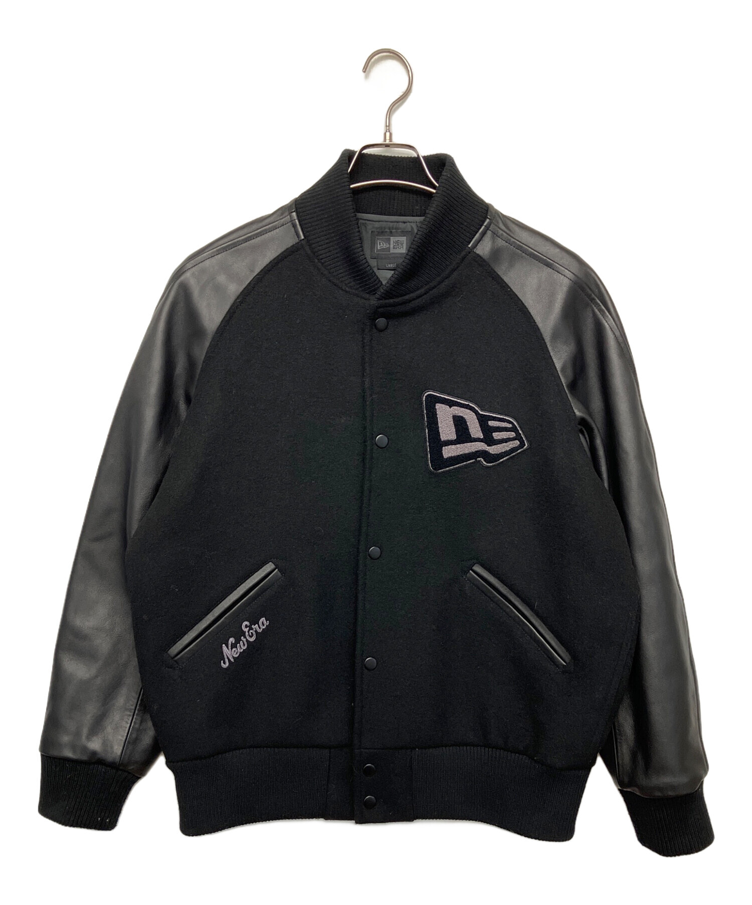 【希少/完売品】NEW ERA スタジャン MLB レザー切替 ブラック M 中古・古着通販】New Era (ニューエラ) レザー切替スタジャン ブラック
