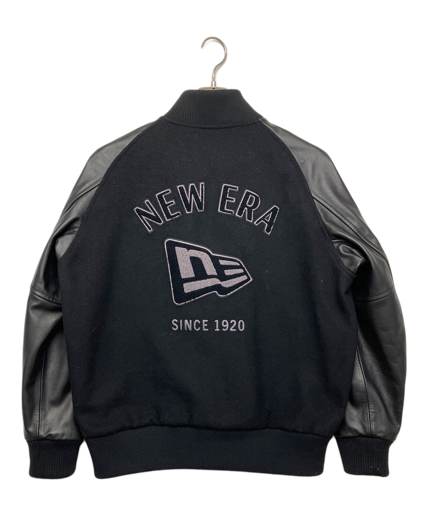 NEW ERA ニューエラー　スタジャン 中古・古着通販】New Era (ニューエラ) レザー切替スタジャン ブラック