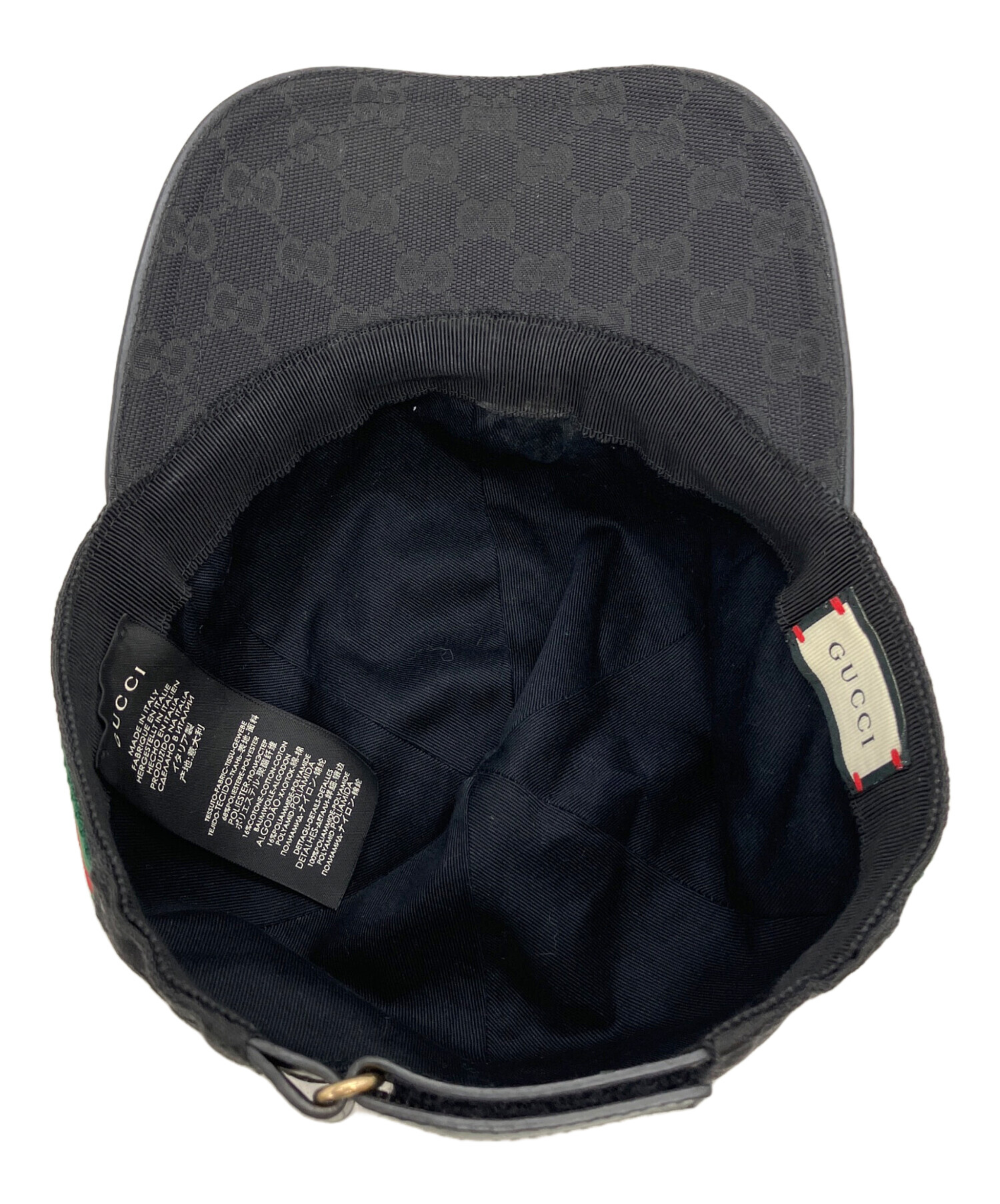 中古・古着通販】GUCCI (グッチ) キャップ ブラック サイズ:L