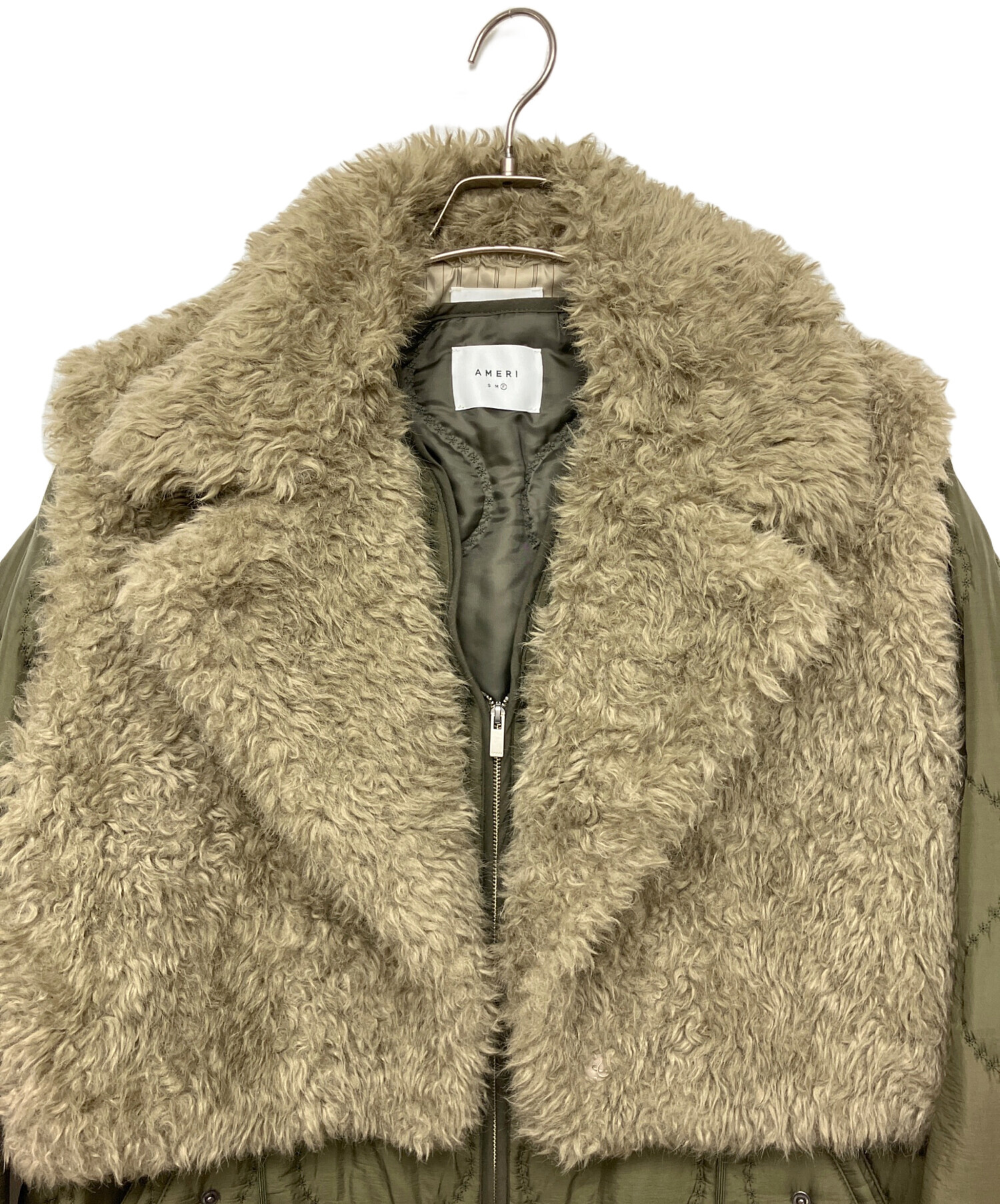 中古・古着通販】AMERI (アメリ) BOA VEST SET QUILTING COAT グリーン 