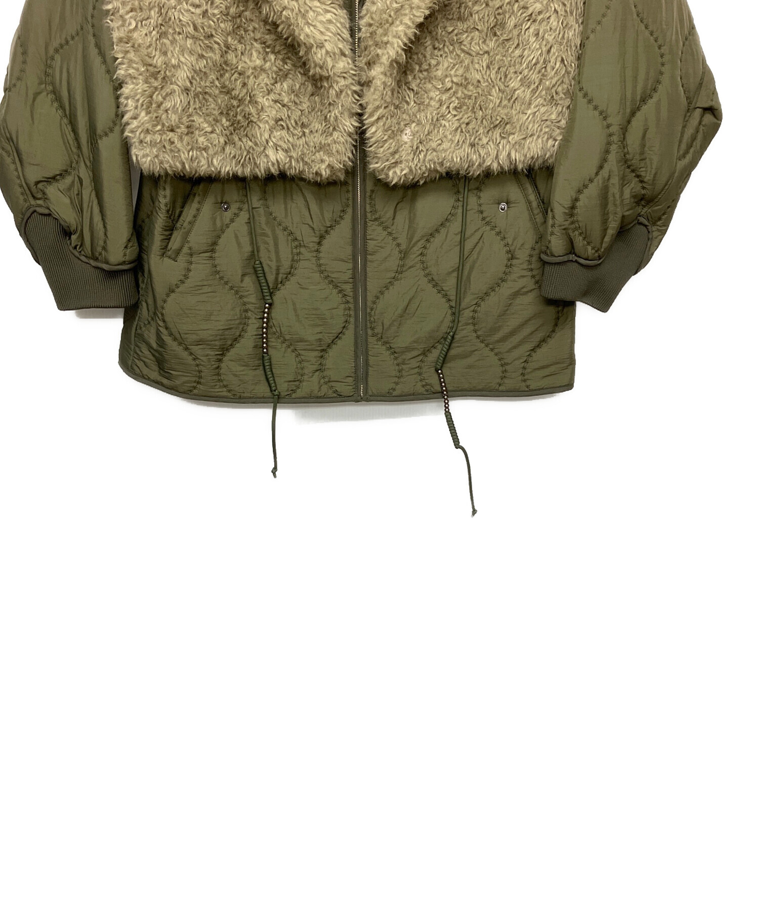 中古・古着通販】AMERI (アメリ) BOA VEST SET QUILTING COAT グリーン 