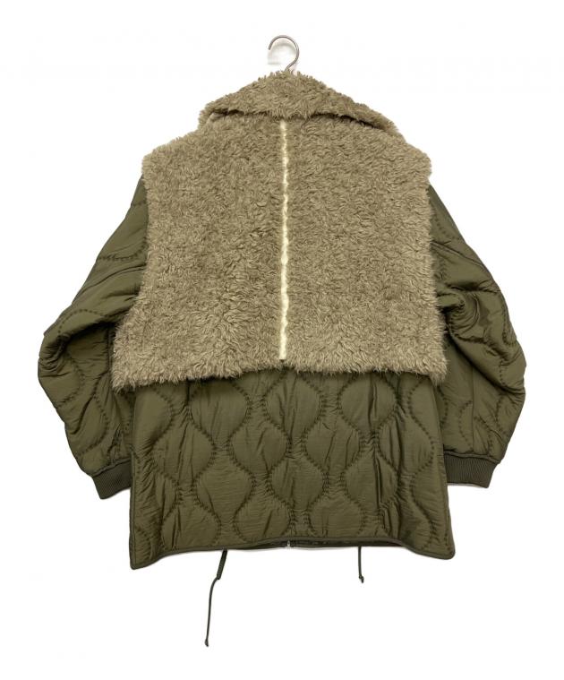 中古・古着通販】AMERI (アメリ) BOA VEST SET QUILTING COAT グリーン 