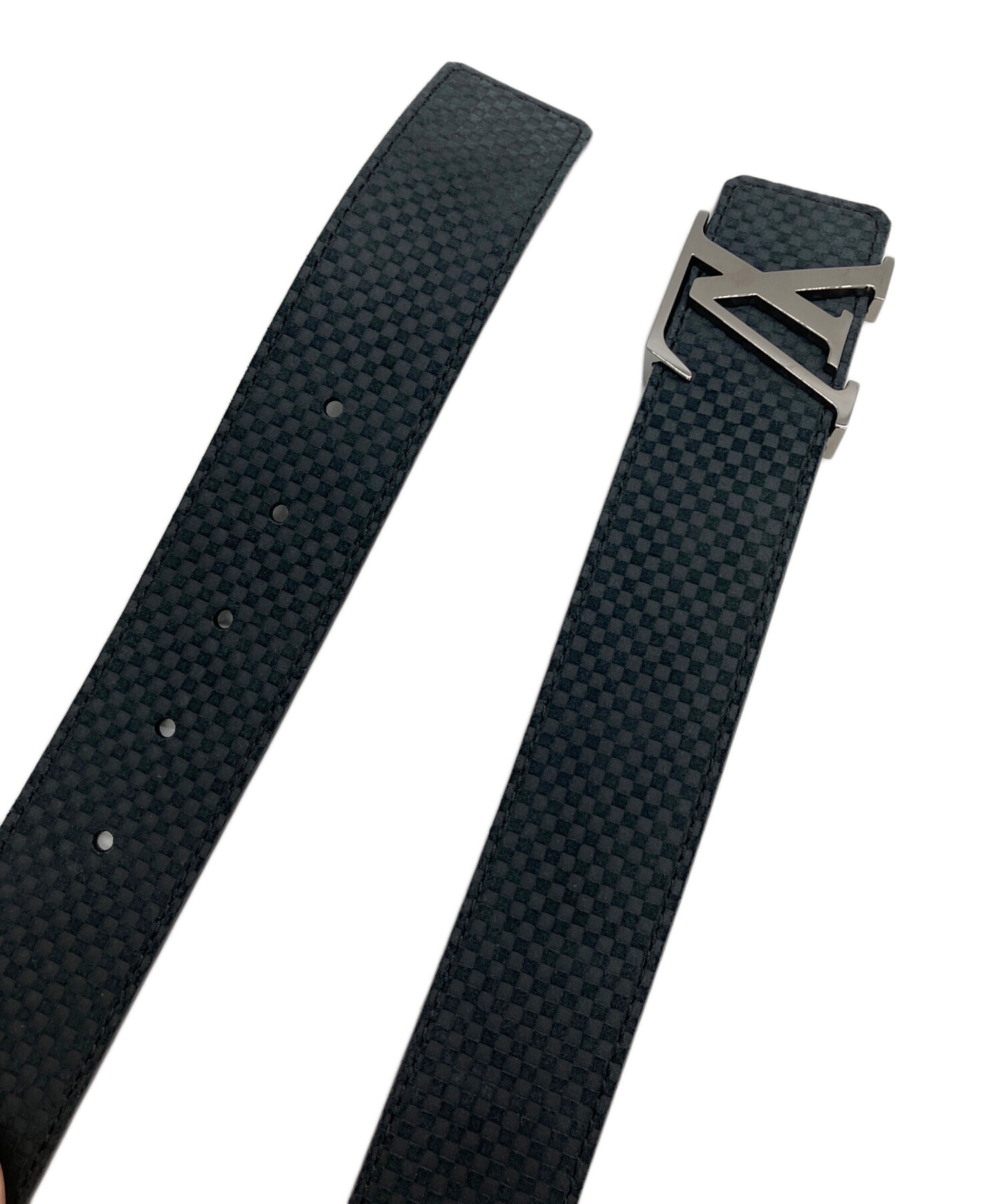Louis Vuitton ブラックレザーベルト　小傷あり 中古・古着通販】LOUIS VUITTON (ルイ ヴィトン) レザーベルト