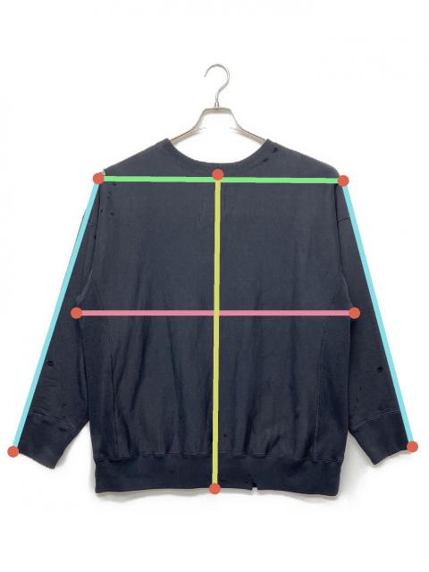 中古・古着通販】BOWWOW (バウワウ) ダメージ加工スウェット ブラック