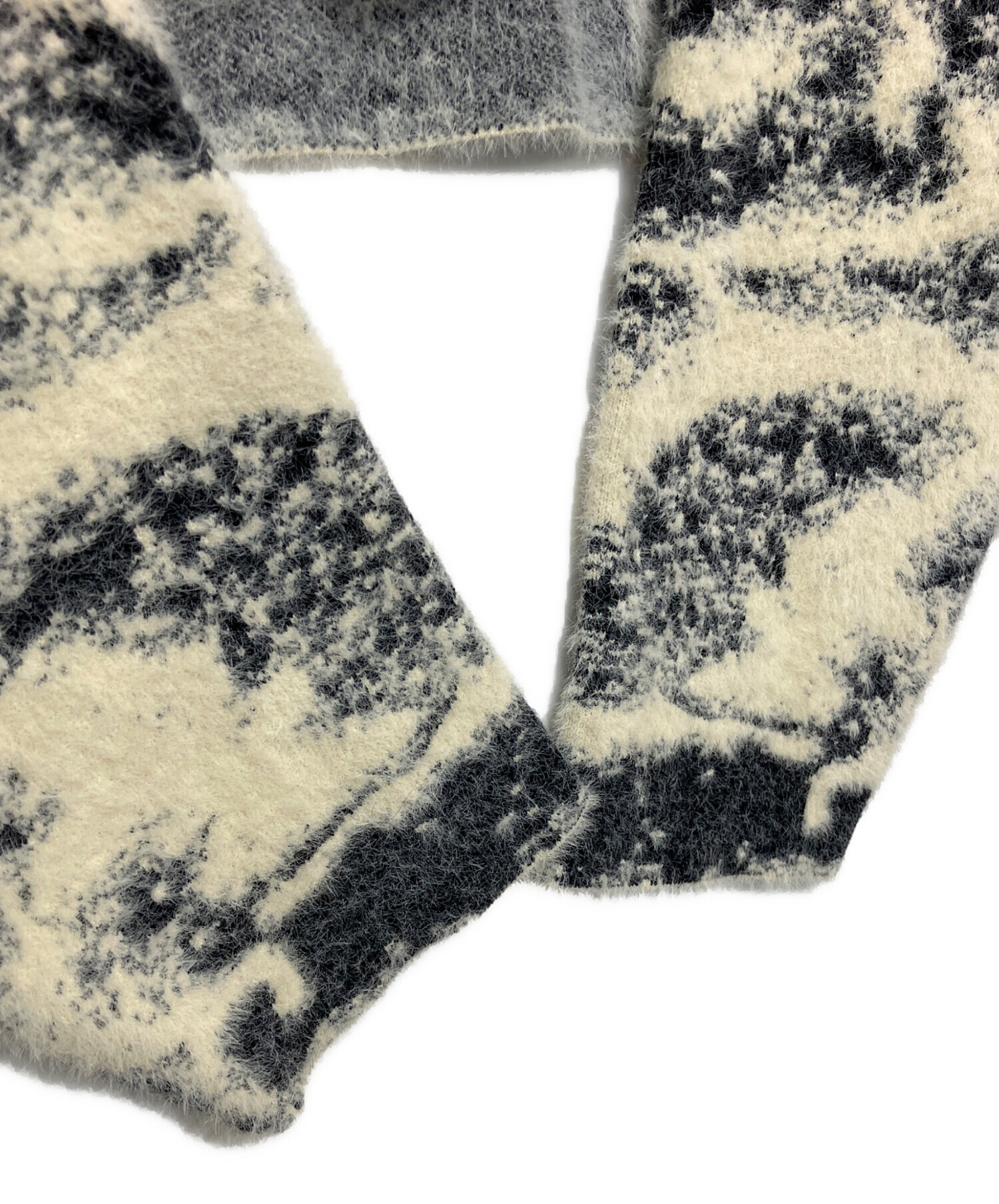 中古・古着通販】AMERI (アメリ) MIX ANIMAL SHORT KNIT TOP 厚手