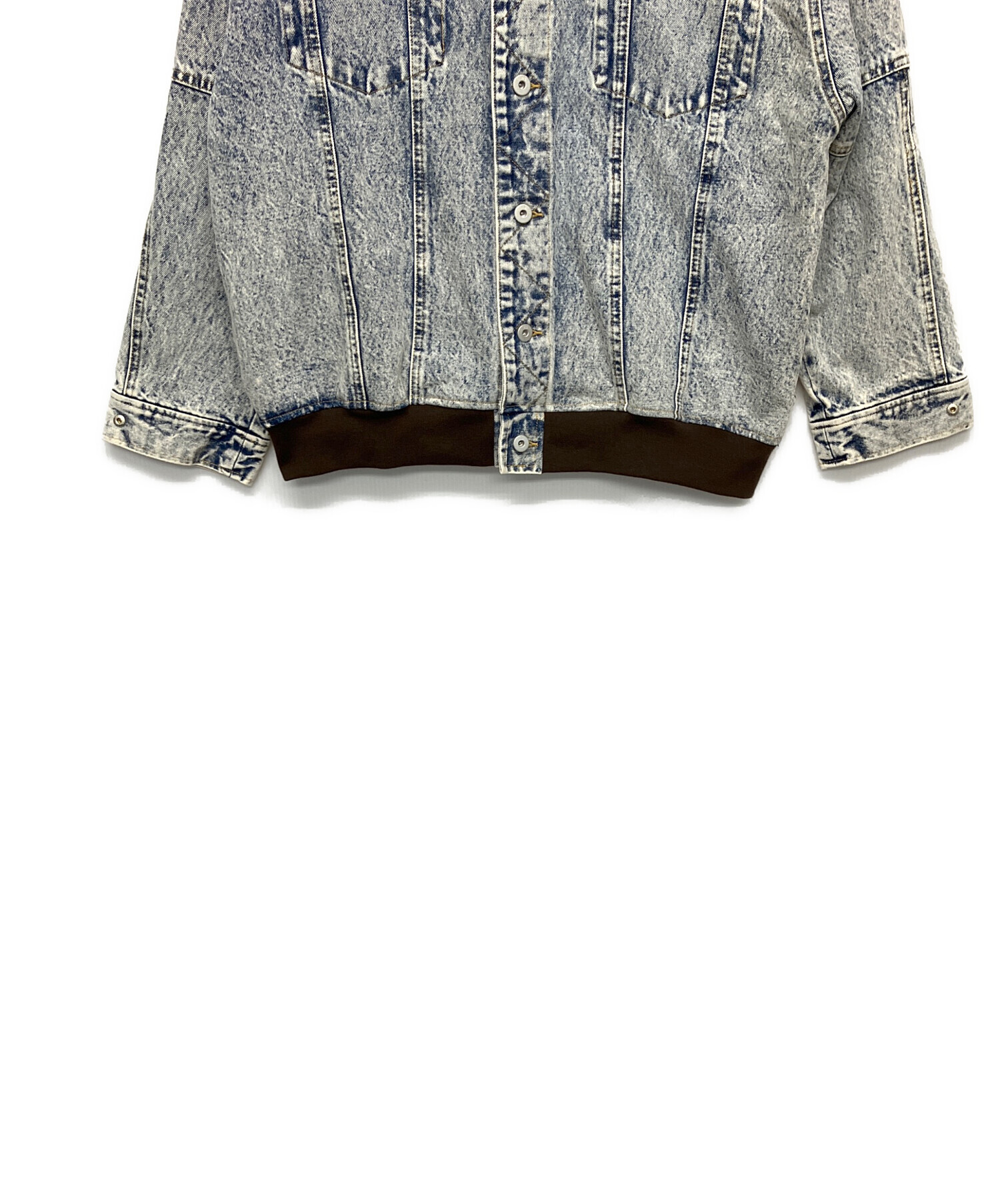 中古・古着通販】AMERI (アメリ) RIB MIX DENIM BLOUSON デニム