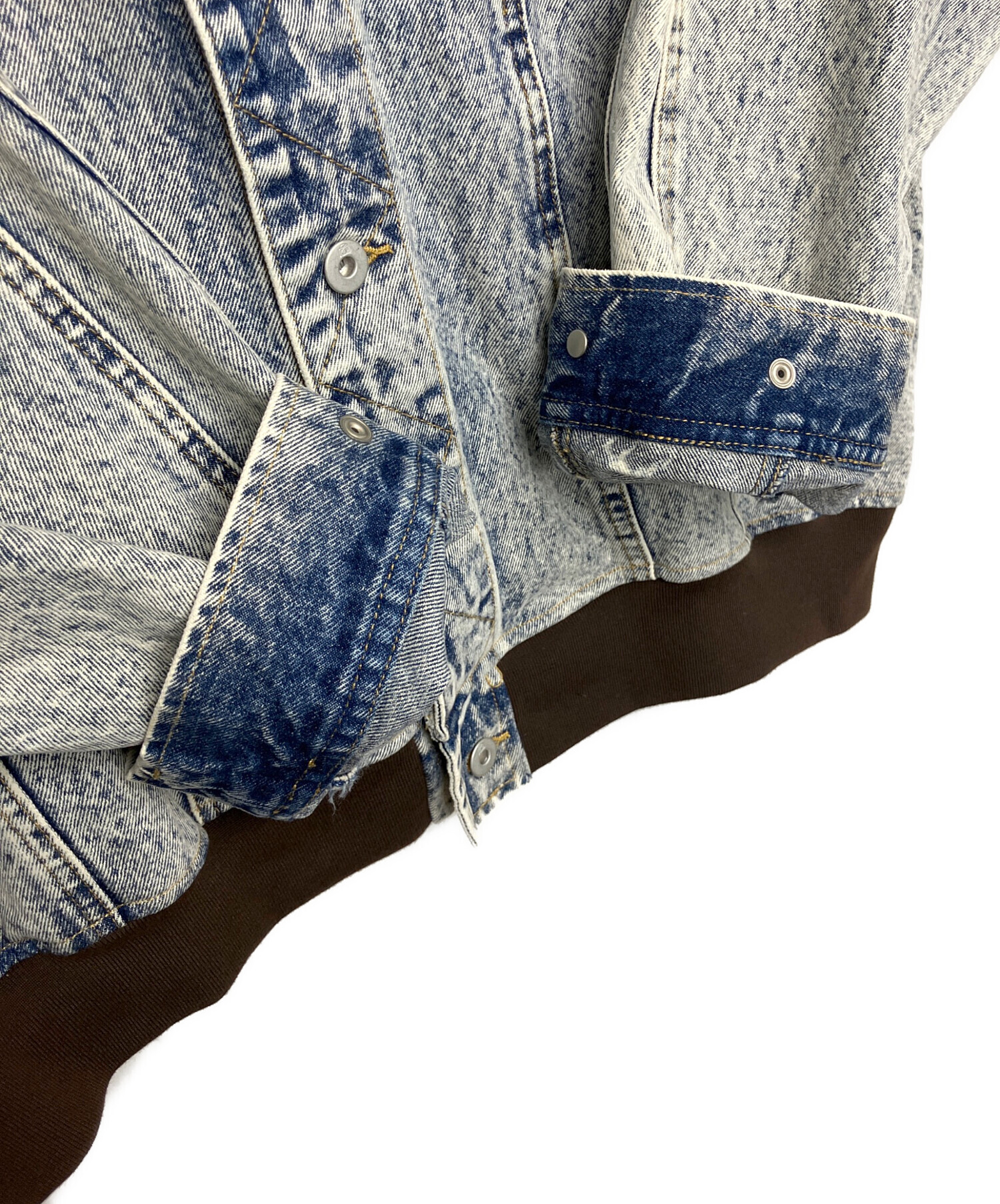 中古・古着通販】AMERI (アメリ) RIB MIX DENIM BLOUSON デニム