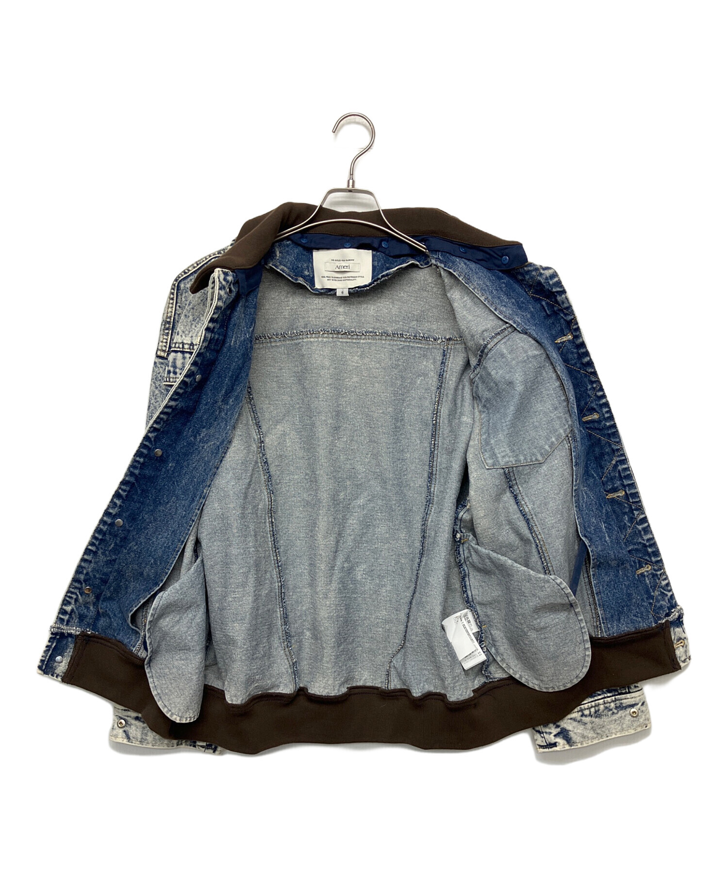 中古・古着通販】AMERI (アメリ) RIB MIX DENIM BLOUSON デニム