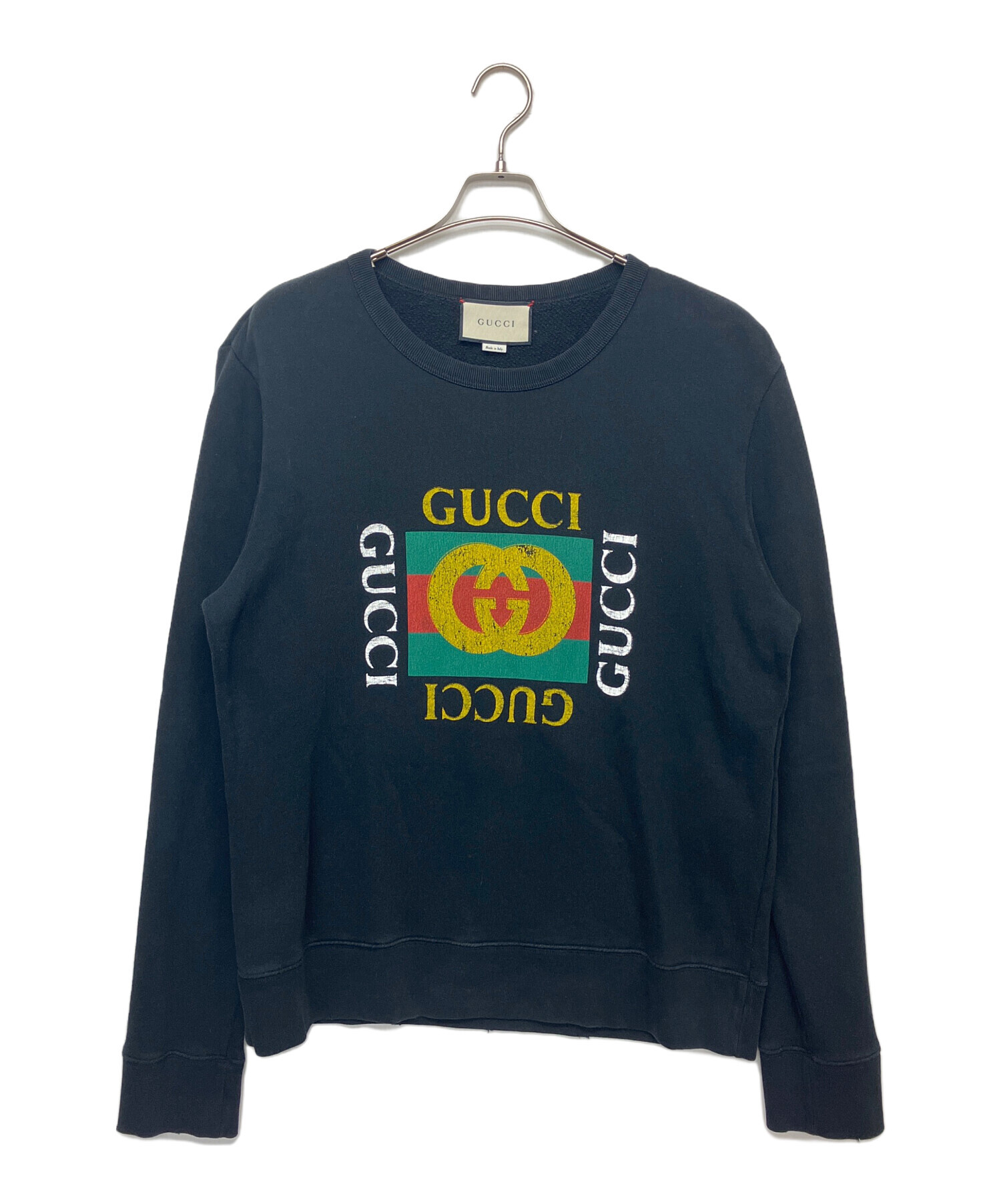 グッチ GUCCIスウェット トレーナー 中古・古着通販】GUCCI (グッチ) 454569 スウェット ブラック サイズ:L