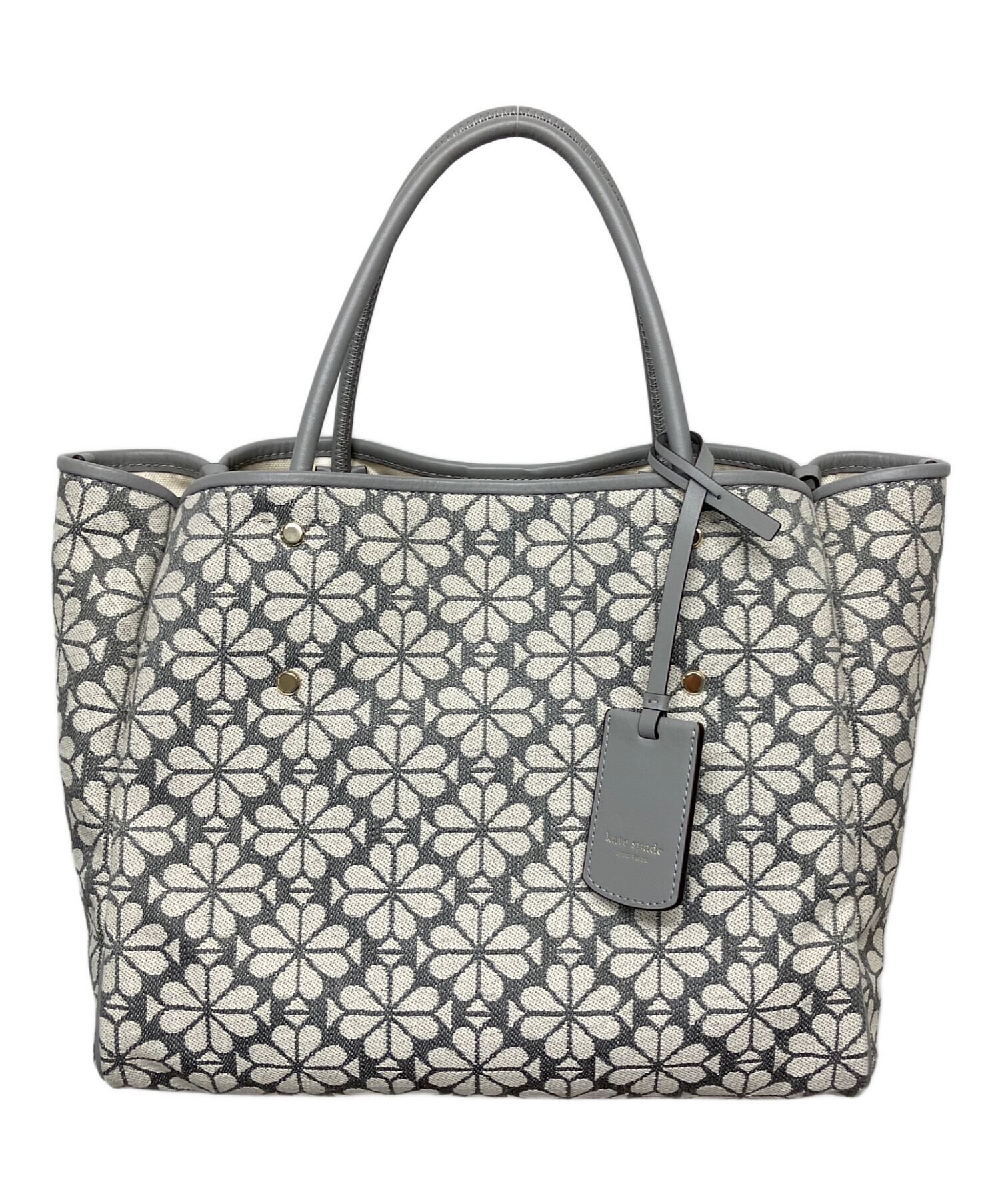 ケイトスペード ジャガード スペードフラワー トートバッグ A4可 中古・古着通販】Kate Spade (ケイトスペード) フラワージャガード