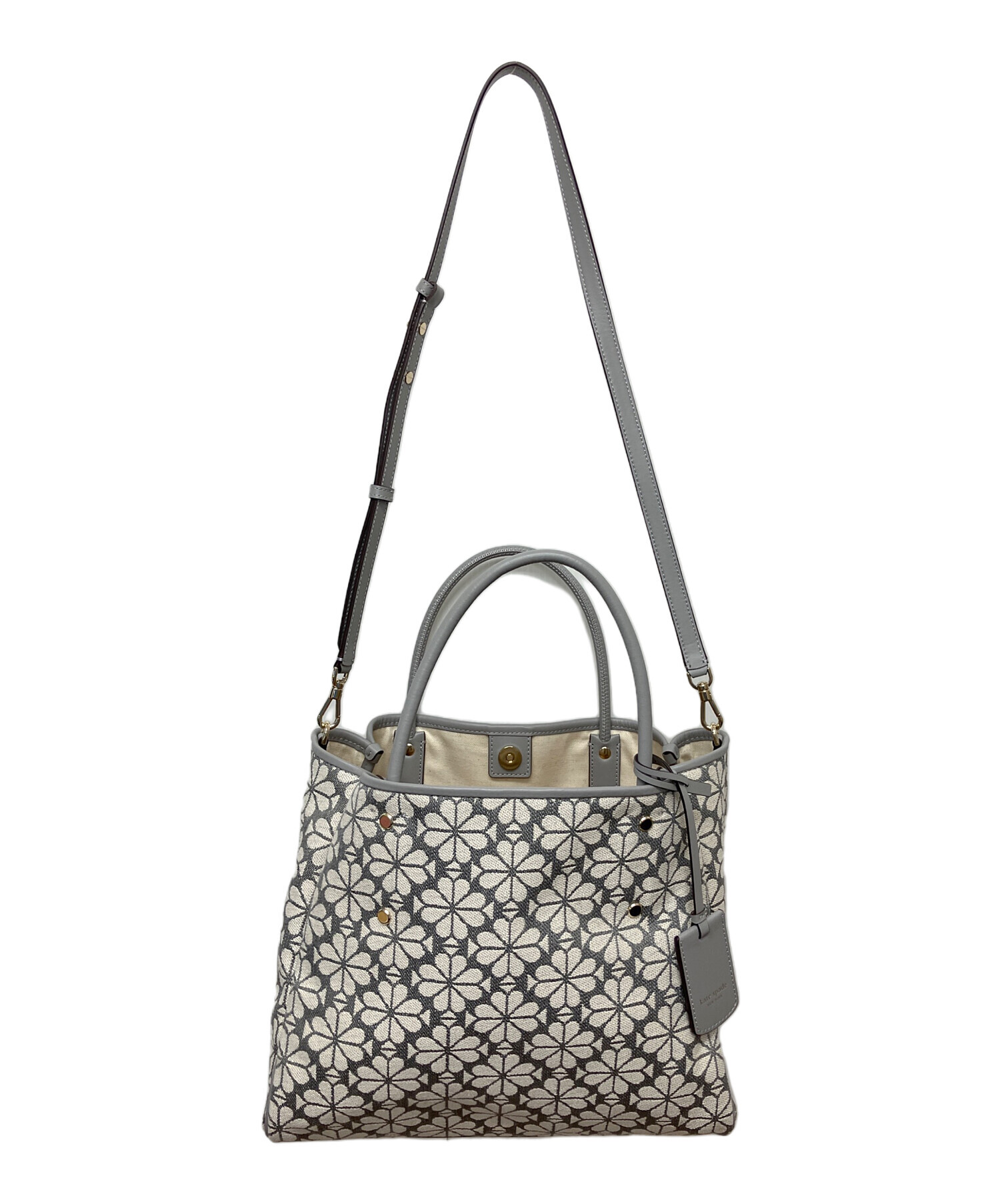 ケイトスペード ジャガード スペードフラワー トートバッグ A4可 中古・古着通販】Kate Spade (ケイトスペード) フラワージャガード
