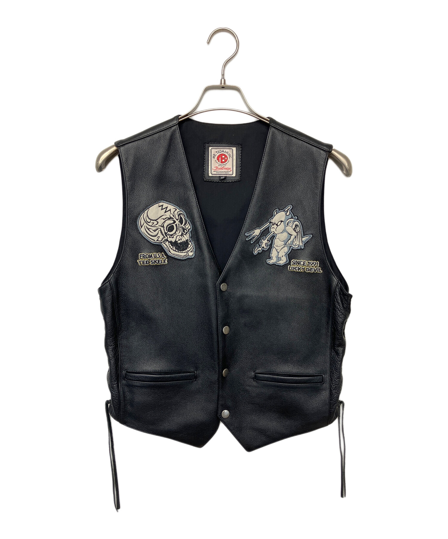中古・古着通販】TEDMAN (テッドマン) レザーベスト ブラック サイズ