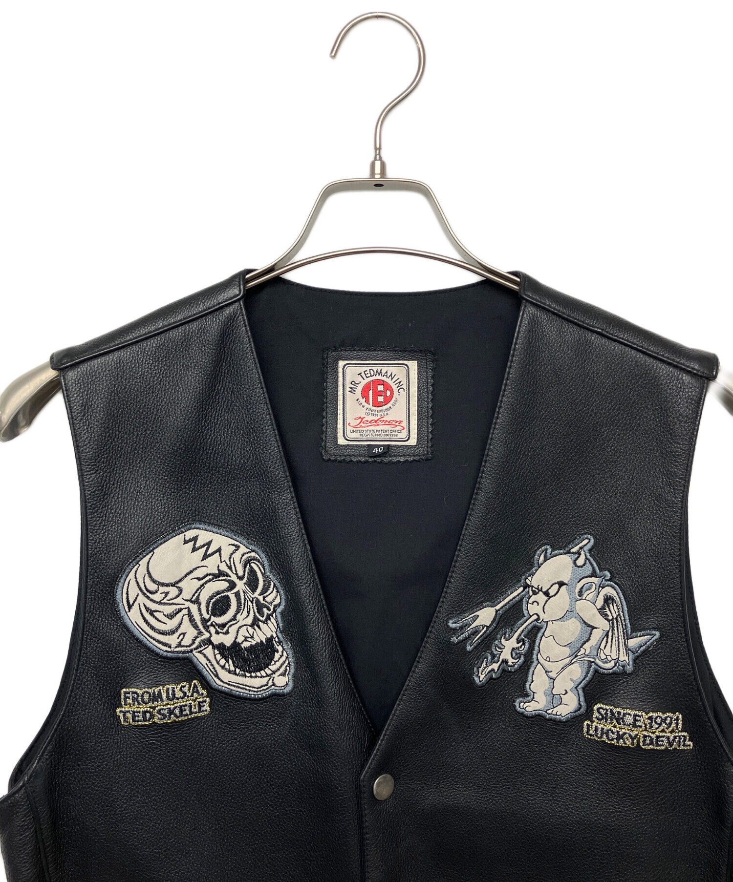 中古・古着通販】TEDMAN (テッドマン) レザーベスト ブラック サイズ