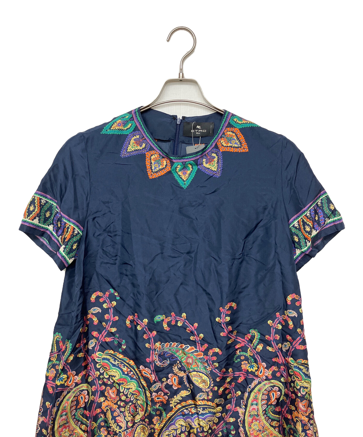 中古・古着通販】ETRO (エトロ) wrha0562 半袖ワンピース ネイビー