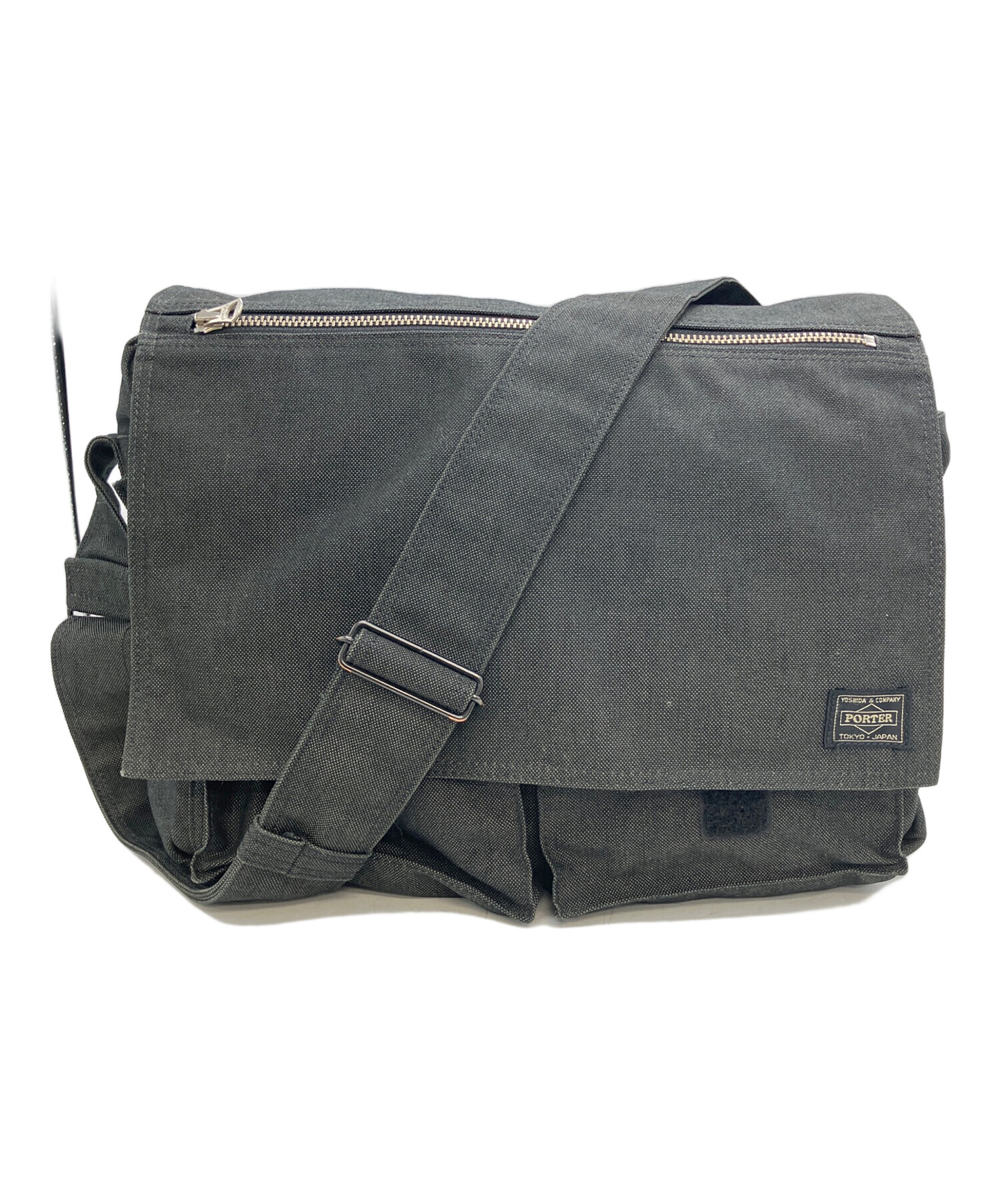 ✨極美品✨ ポーター スモーキー メッセンジャー ショルダーバッグ A4可 灰色 中古・古着通販】PORTER (ポーター) スモーキー メッセンジャーバッグ