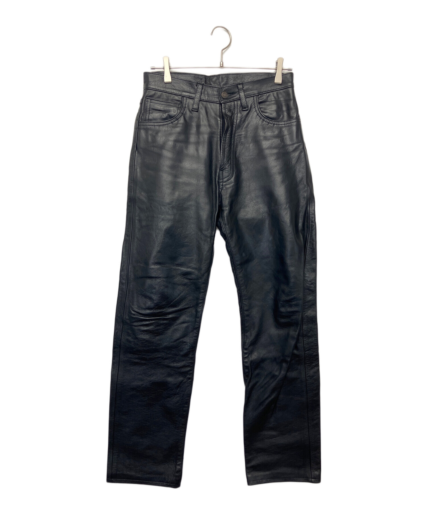 中古・古着通販】Aero LEATHER (エアロレザー) レザーパンツ ブラック