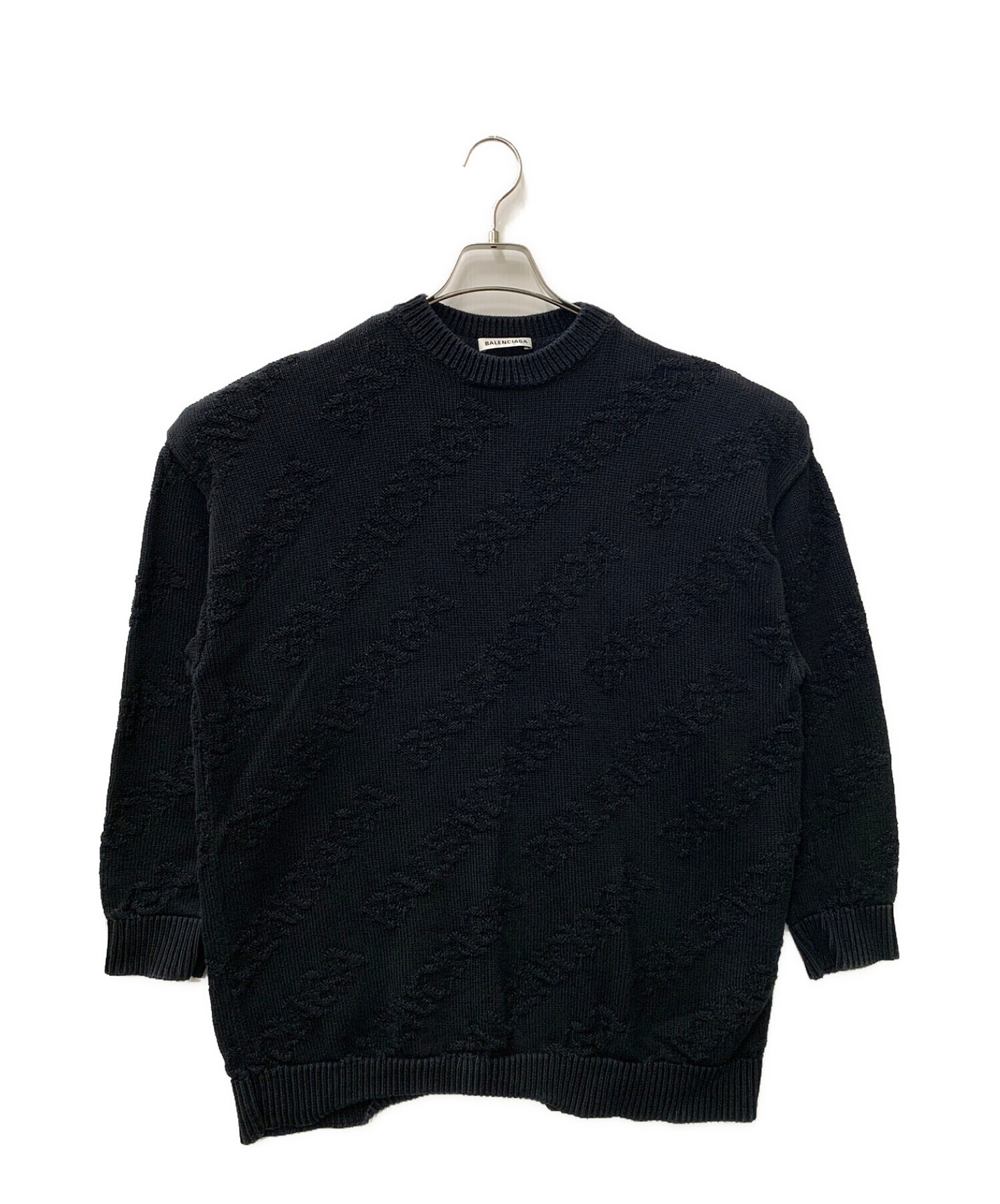 BALENCIAGA バレンシアガ　モックネック　ニット　古着 レア BALENCIAGA ニット モックネック 総柄 古着 楽天市場