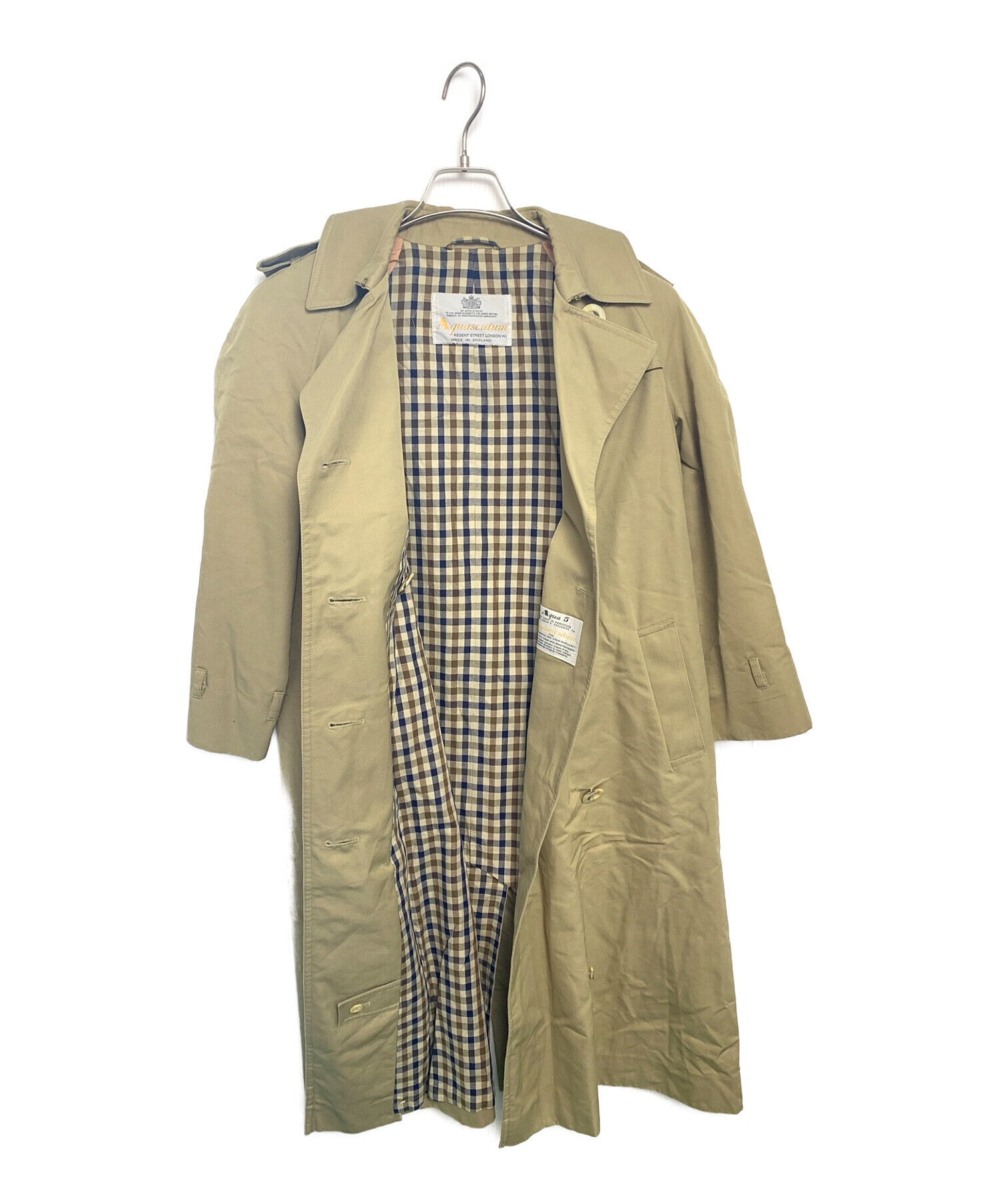 アクアスキュータム Aqua5 ベージュ トレンチコート ライナー無し L