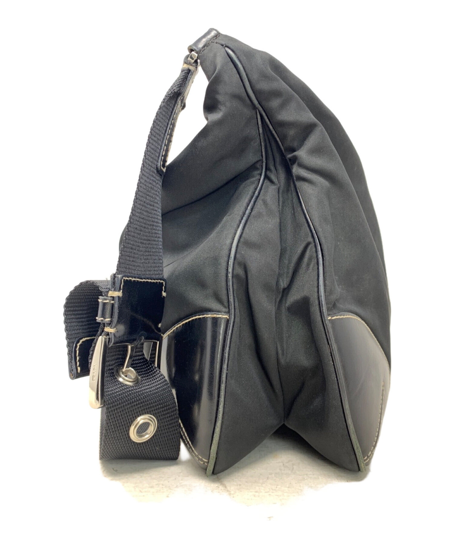 中古・古着通販】PRADA (プラダ) ナイロンショルダーバッグ ブラック 