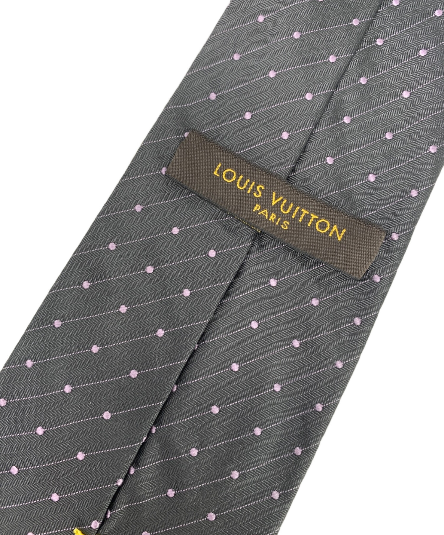 【美品】ヴィトン LOUIS VUITTON ネクタイ グレー 箱 冊子 美品】ヴィトン LOUIS VUITTON ネクタイ グレー 箱 冊子