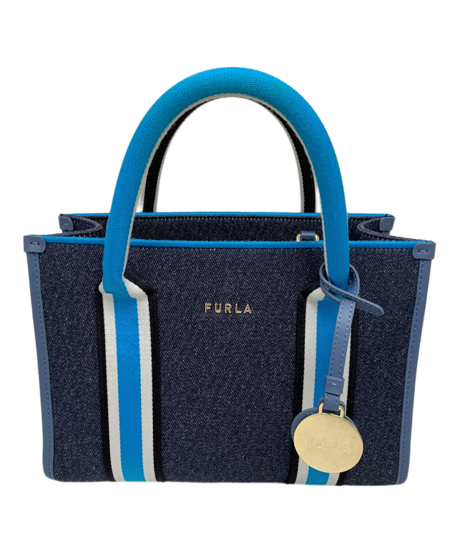 中古・古着通販】FURLA (フルラ) FURLA 2WAYデニムバッグ インディゴ 