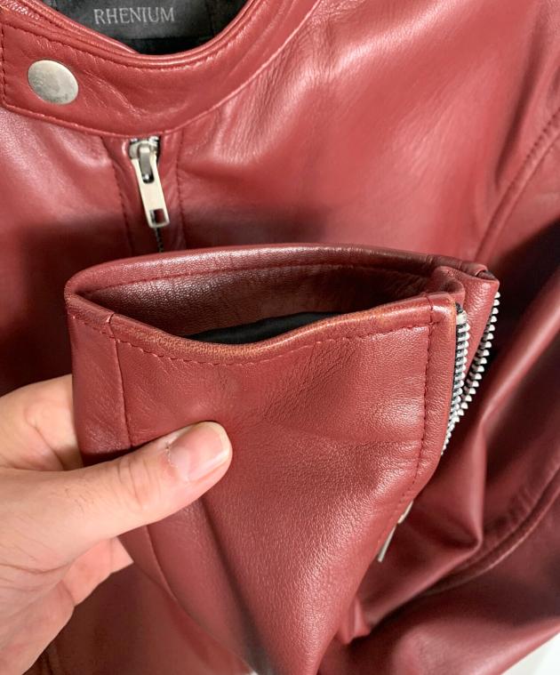 中古・古着通販】RHENIUM (レニウム) レザージャケット ワインレッド
