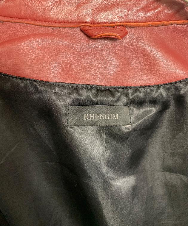 中古・古着通販】RHENIUM (レニウム) レザージャケット ワインレッド