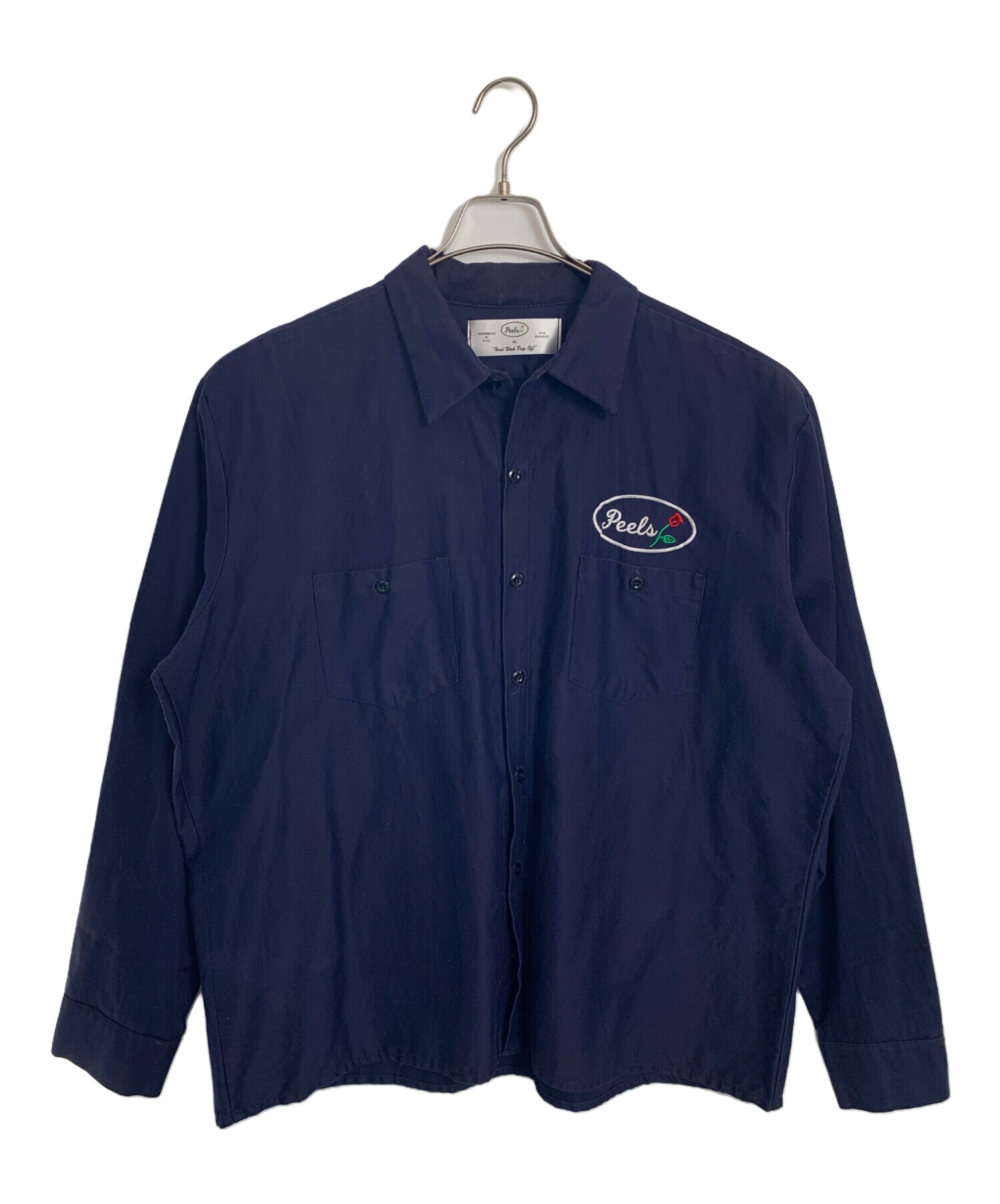 peels ワークシャツ ピールズ Peels ピールズ ストライプ ワークシャツ M ホワイト×インディゴ