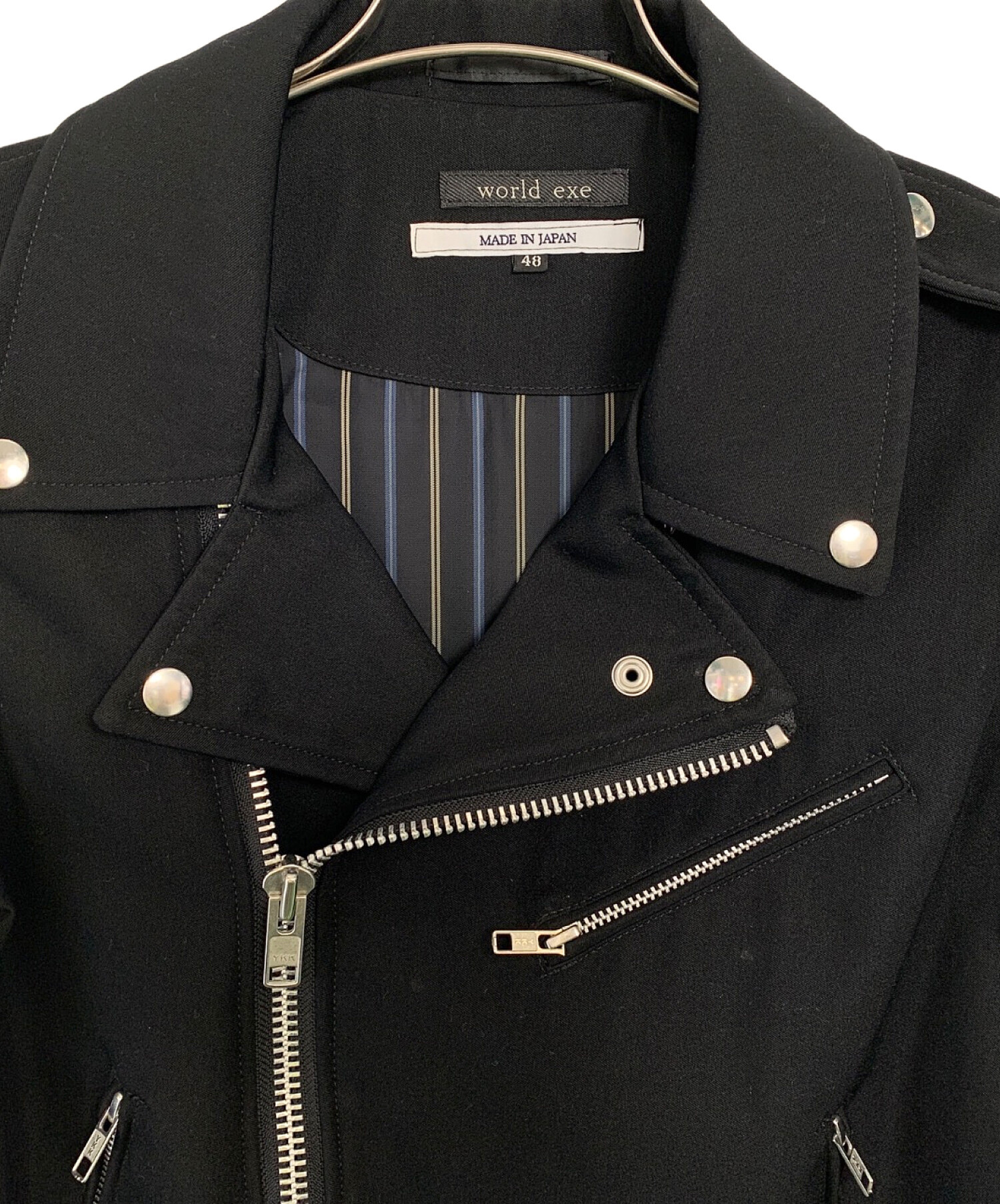 美品　world exe 牛革　レザー　ライダースジャケット　XL 50 美品 world exe 牛革 レザー ライダースジャケット XL 50