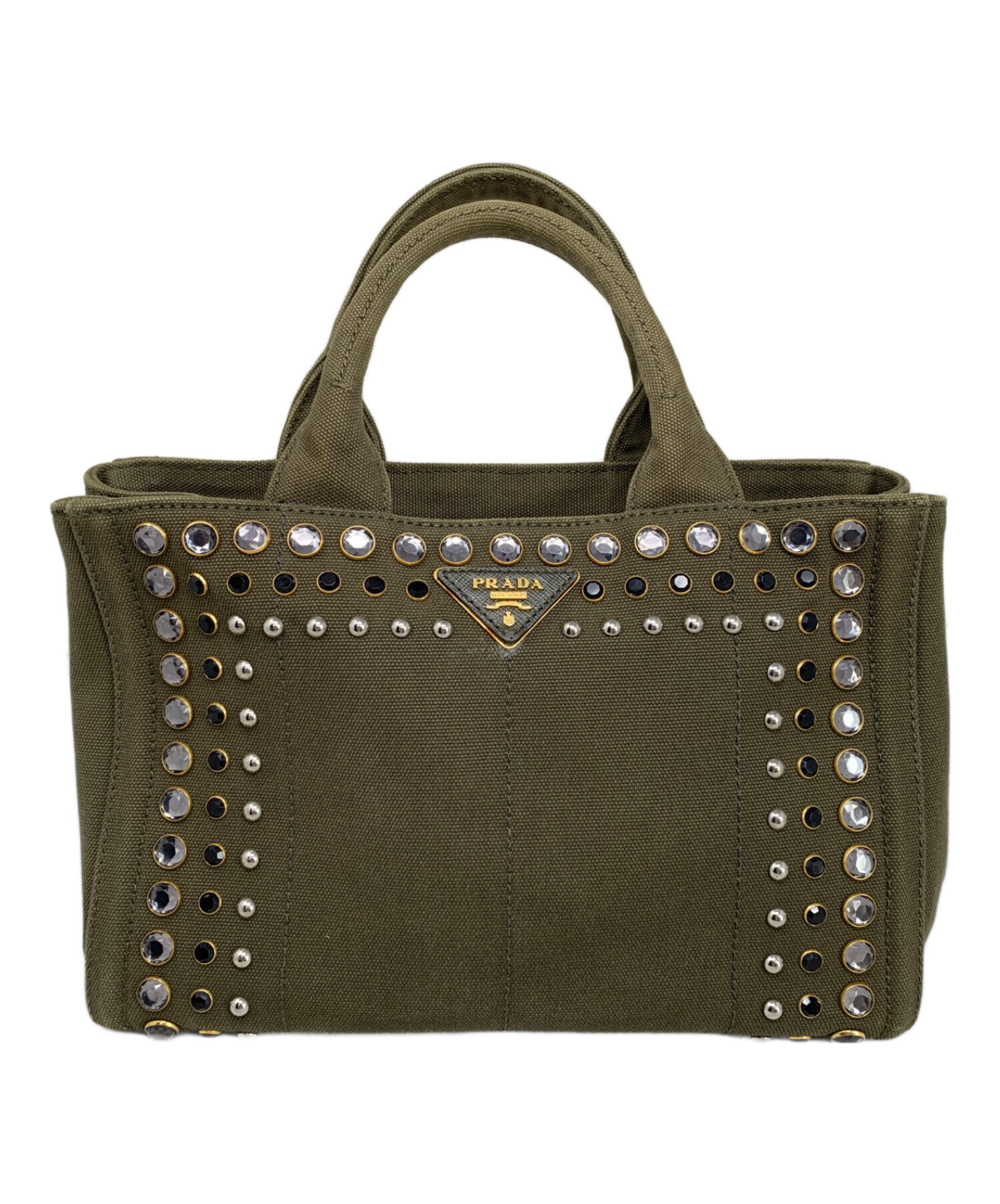 中古・古着通販】PRADA (プラダ) PRADA カナパ ハンドバッグ カーキ 