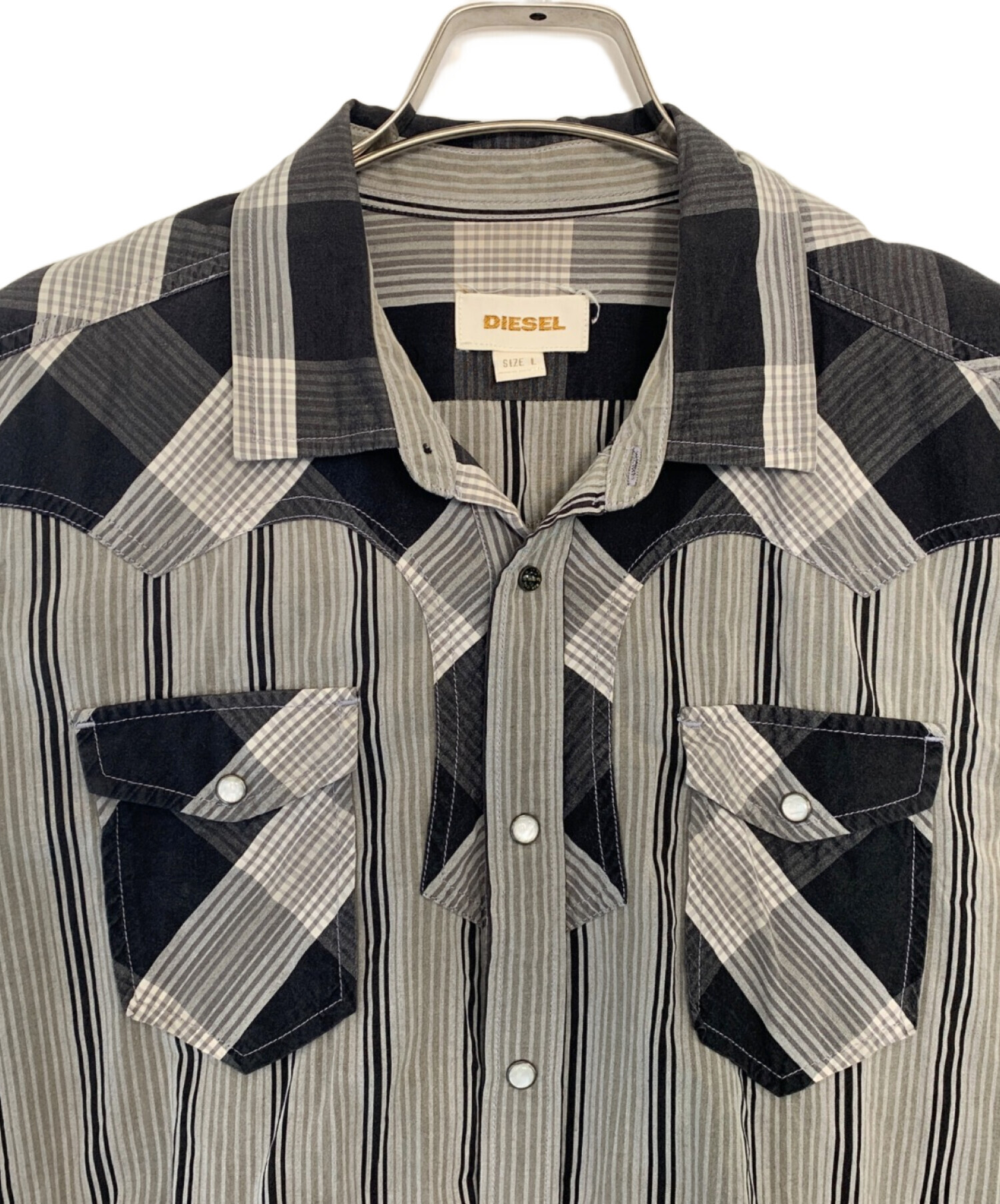 中古・古着通販】DIESEL (ディーゼル) DIESEL 半袖シャツ グレー 