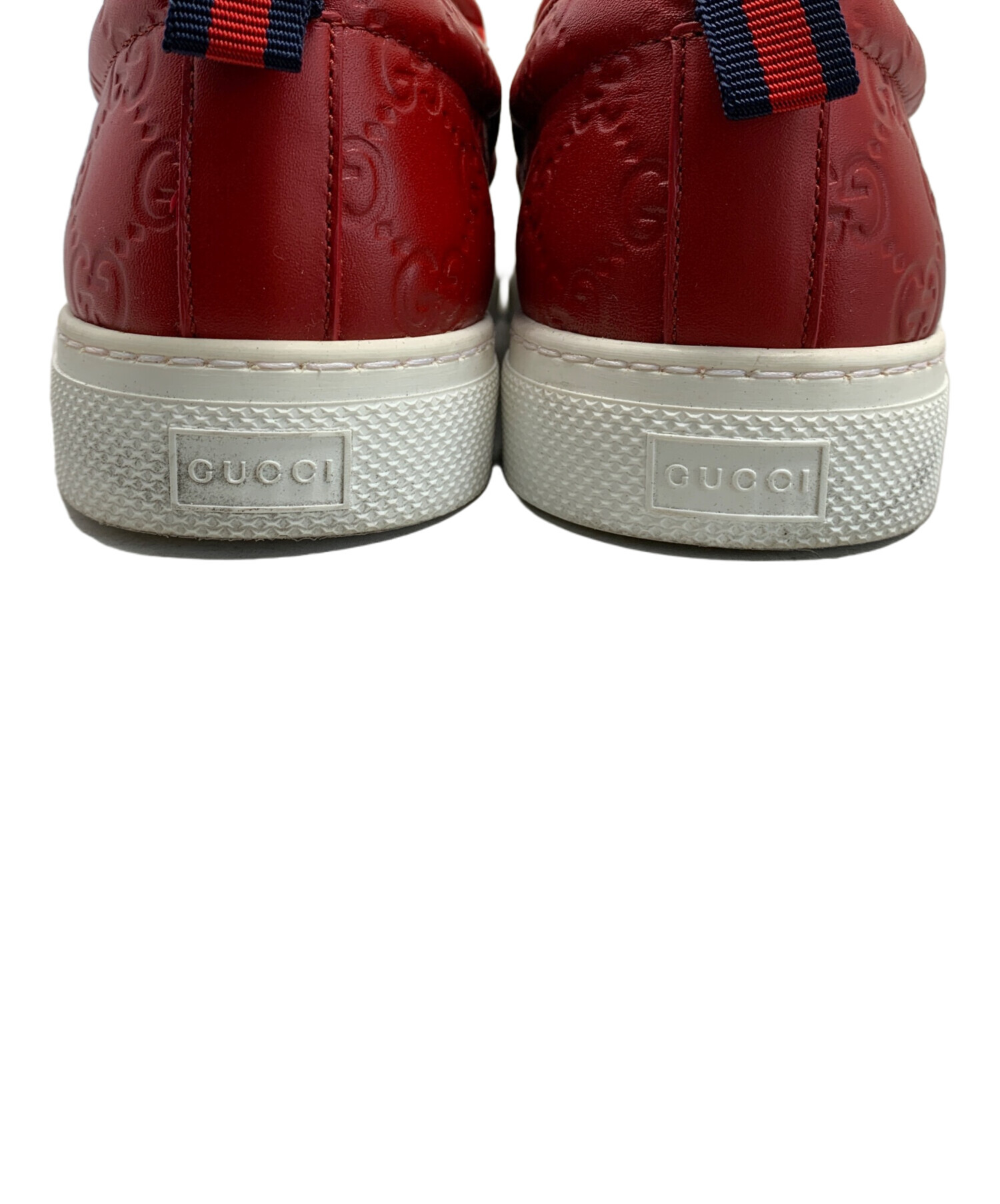 中古・古着通販】GUCCI (グッチ) GUCCI スリッポン レッド×ホワイト
