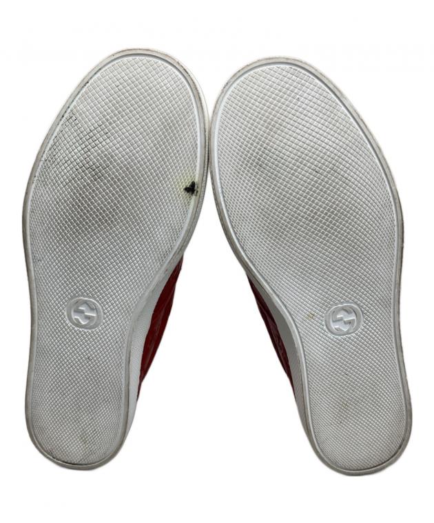 中古・古着通販】GUCCI (グッチ) GUCCI スリッポン レッド×ホワイト